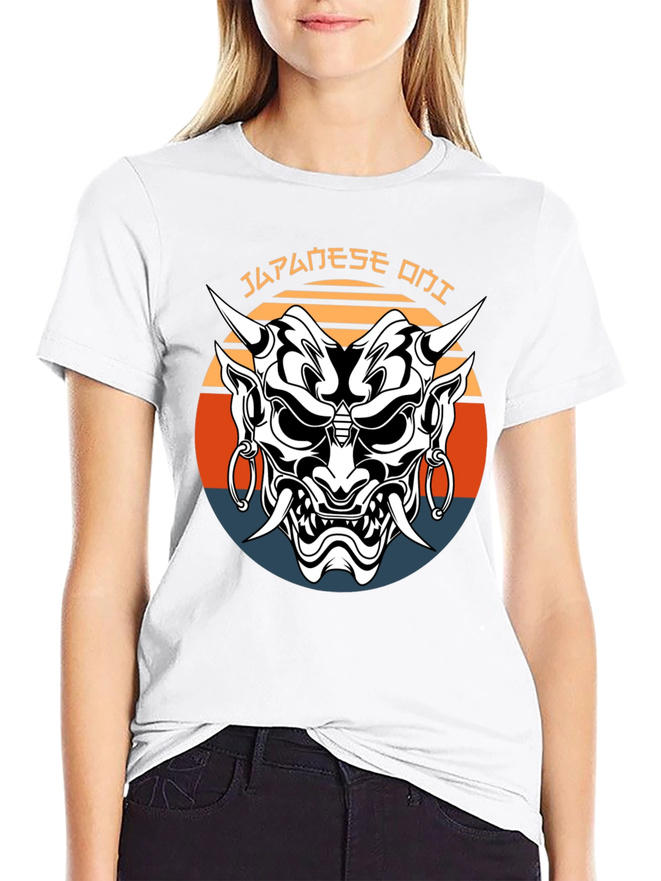 Japanese Oni Mask Graphic Tee