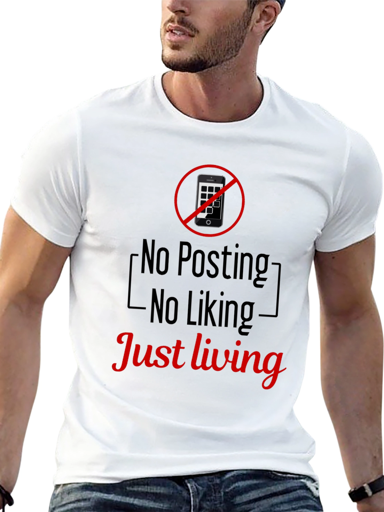 No Posting No Liking Just Living T-Shirt