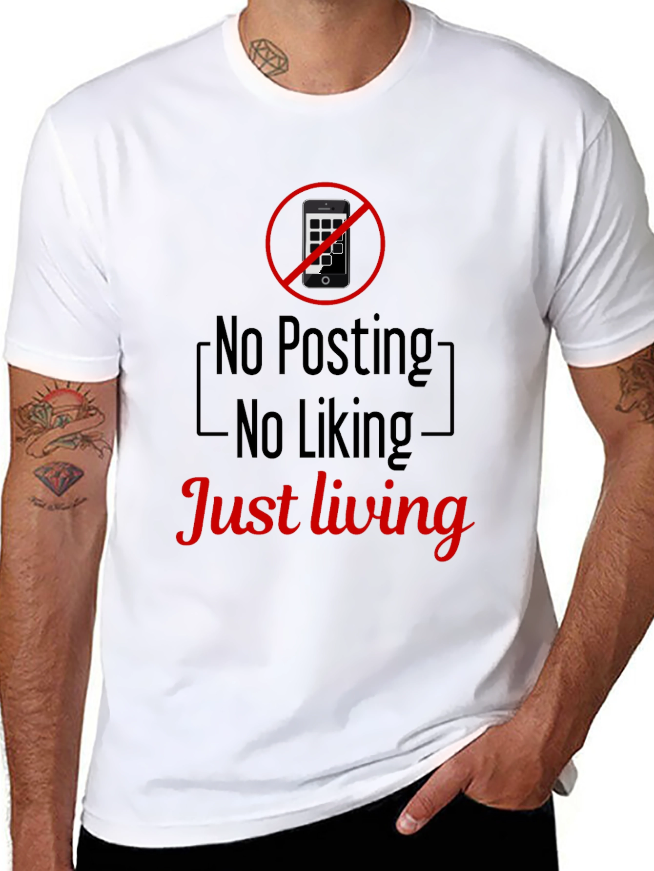 No Posting No Liking Just Living T-Shirt