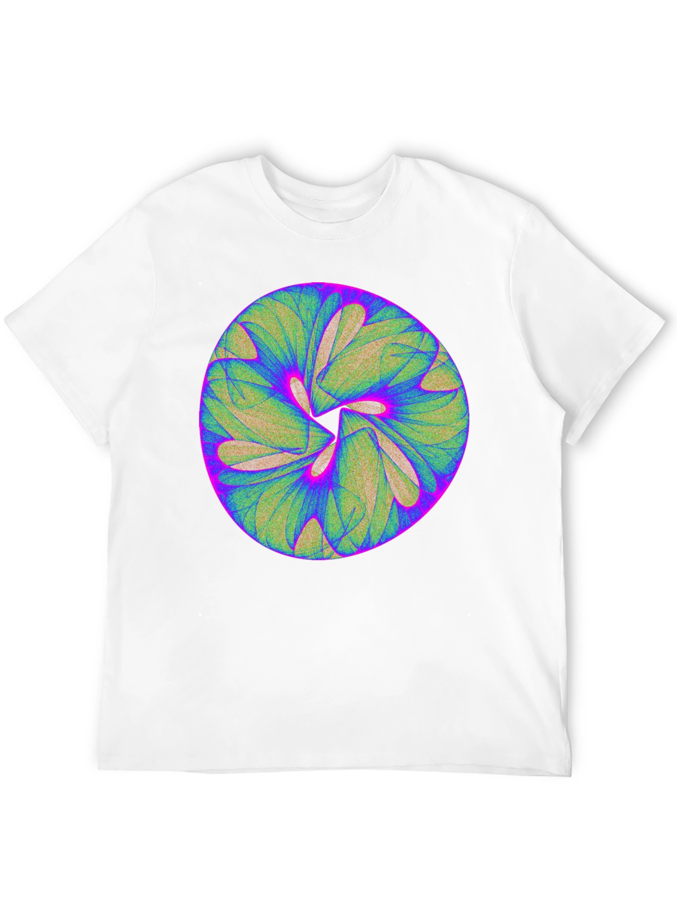 Abstract Circular Design Black T-Shirt