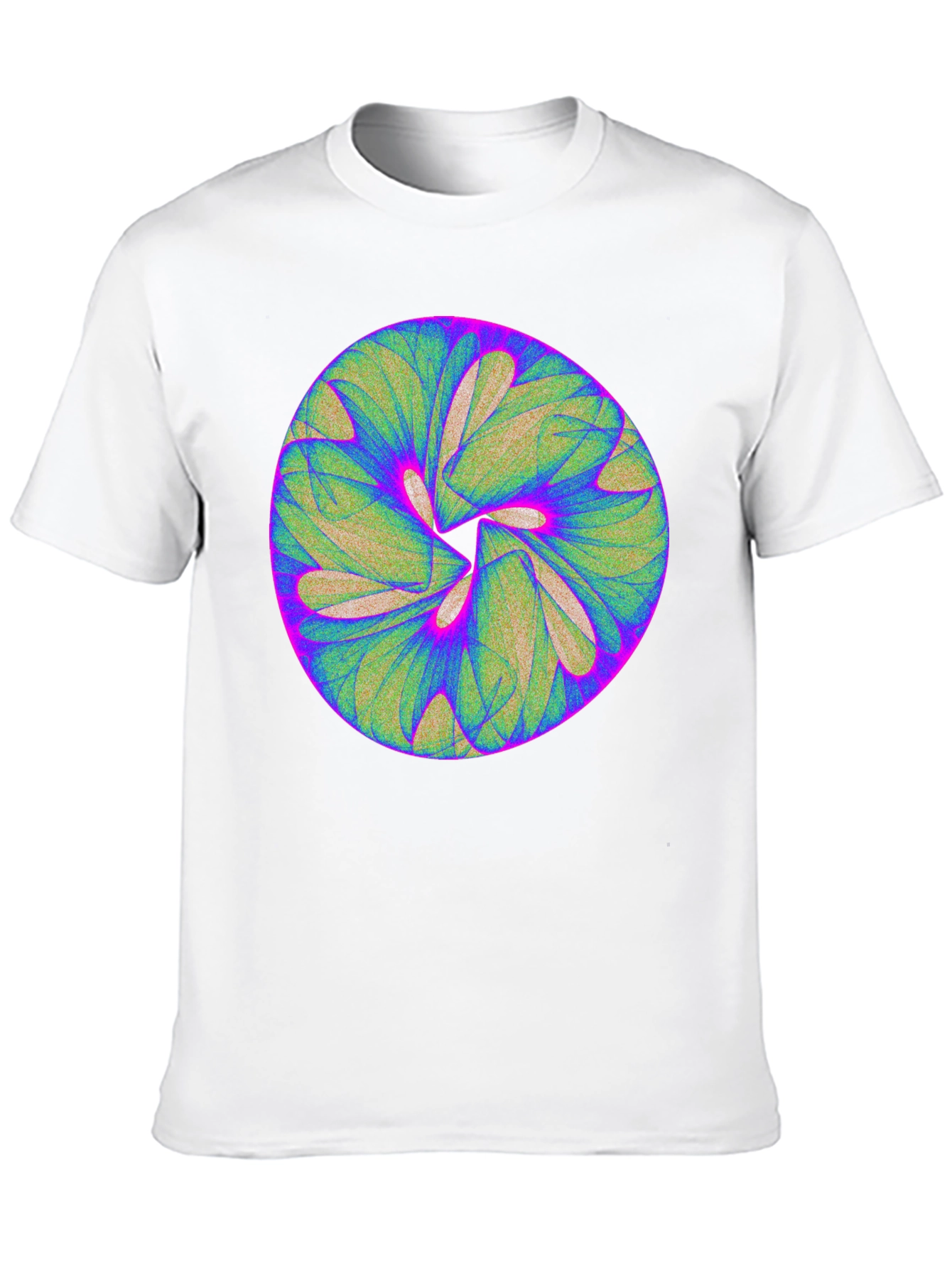 Abstract Circular Design Black T-Shirt
