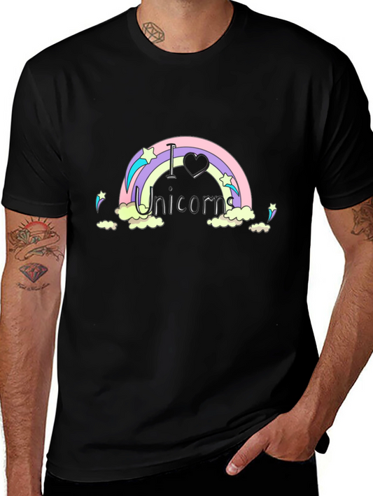 I Love Unicorns Black T-Shirt