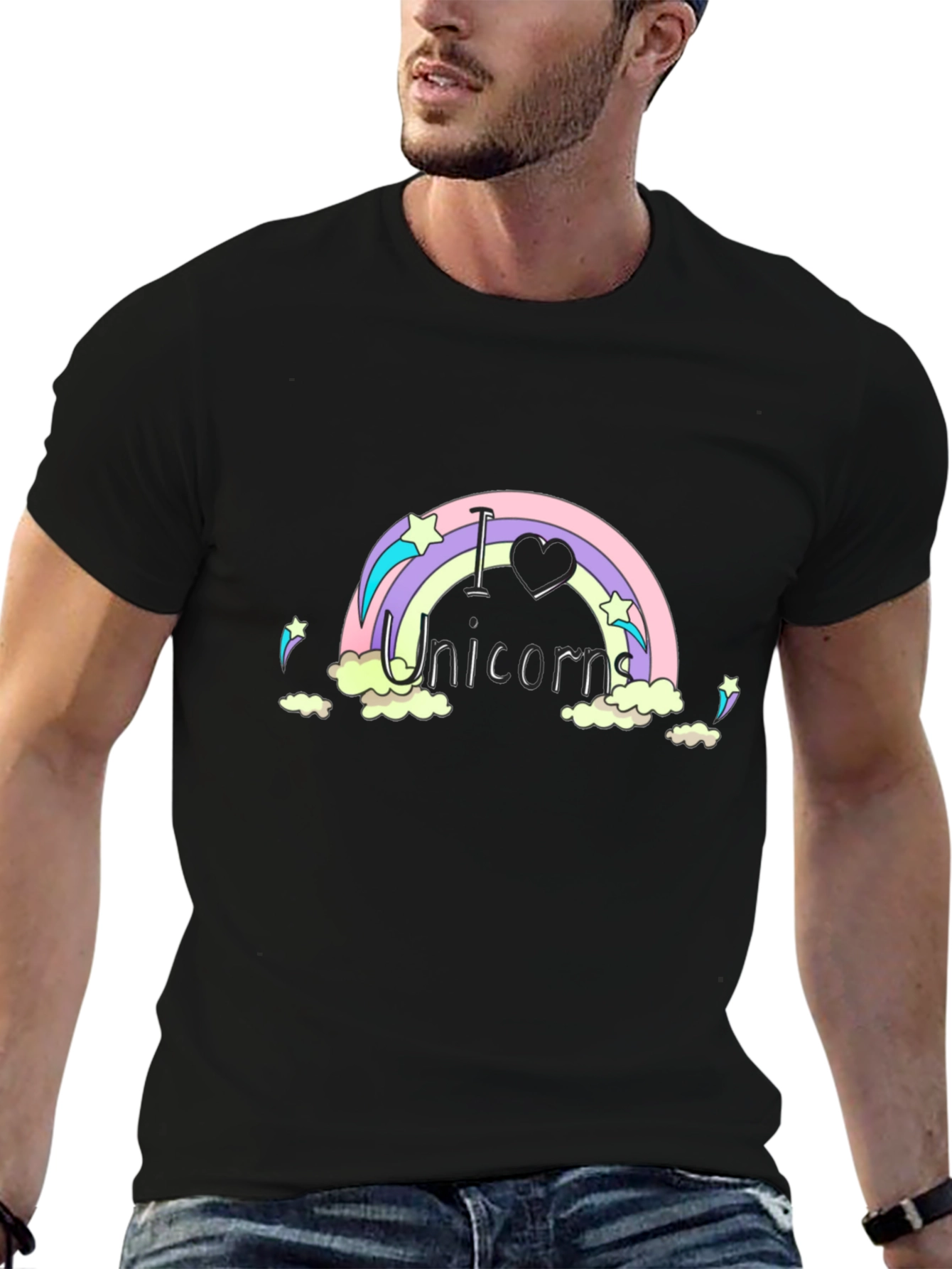 I Love Unicorns Black T-Shirt