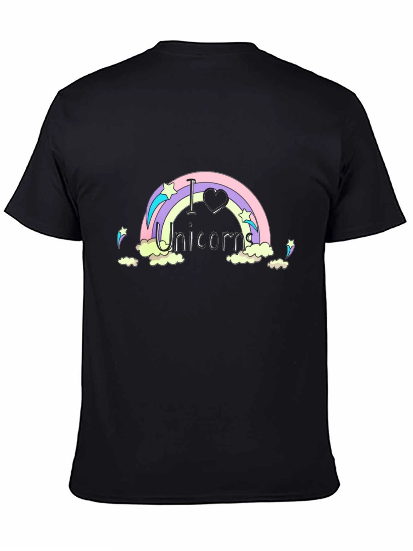I Love Unicorns Black T-Shirt