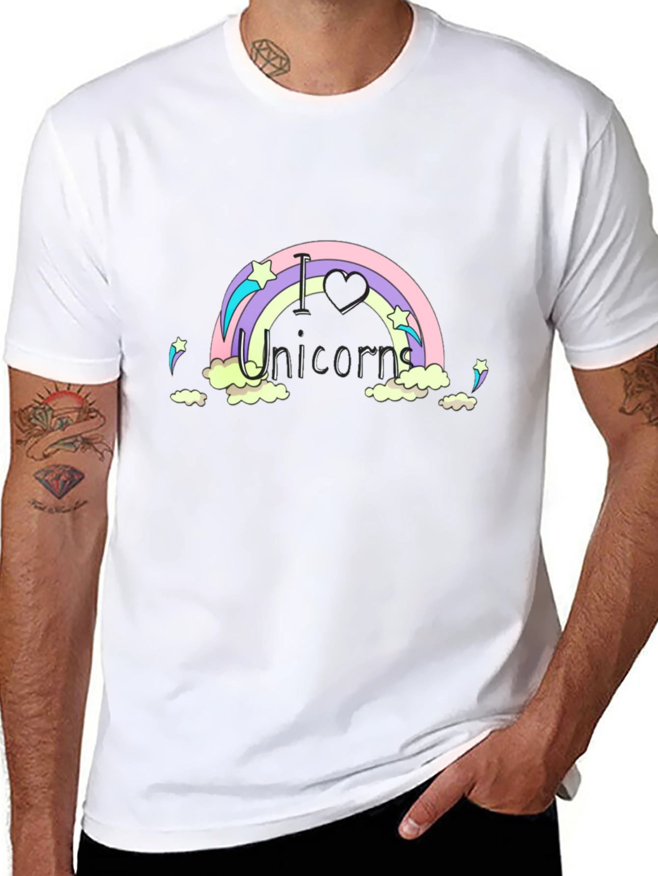 I Love Unicorns Black T-Shirt