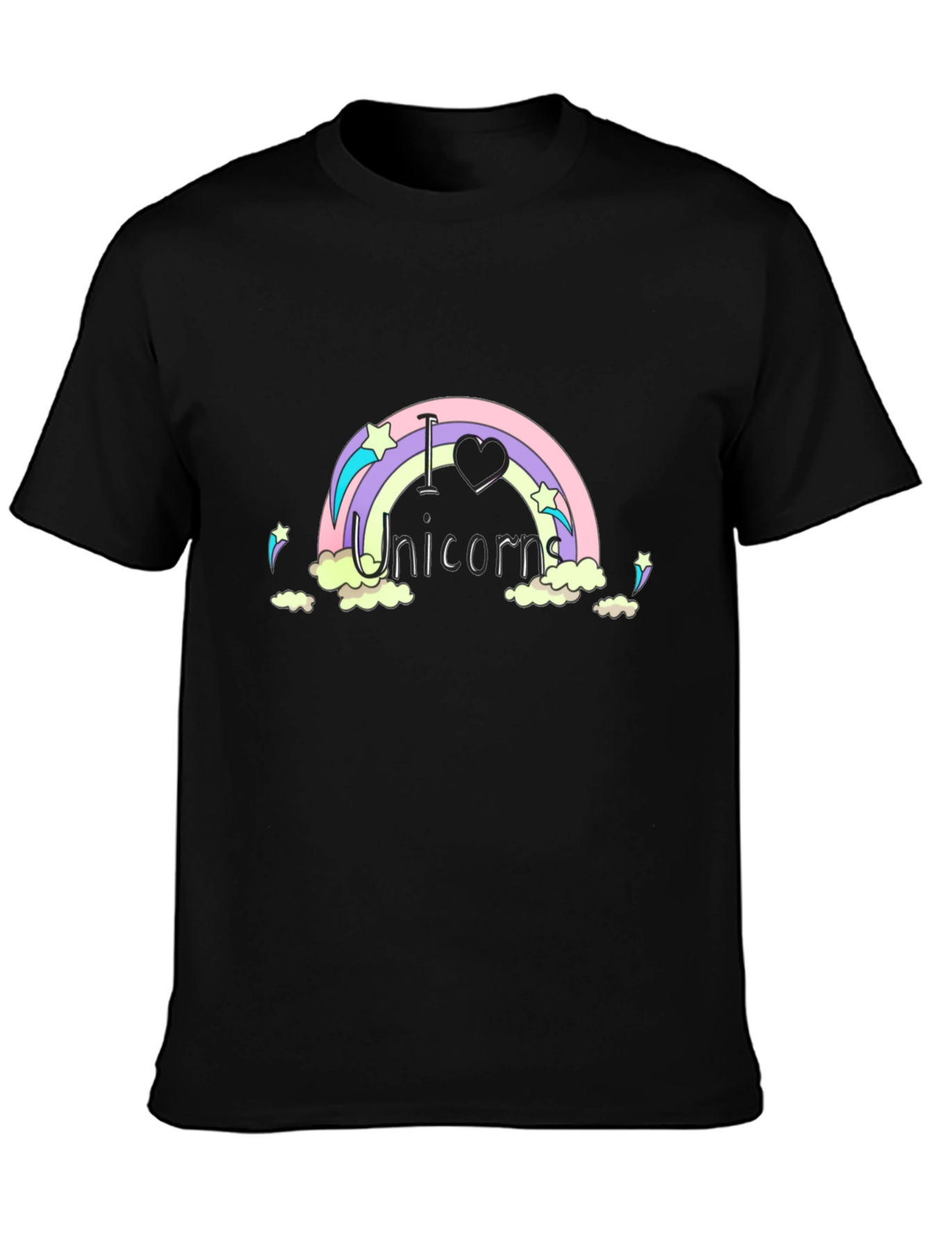 I Love Unicorns Black T-Shirt