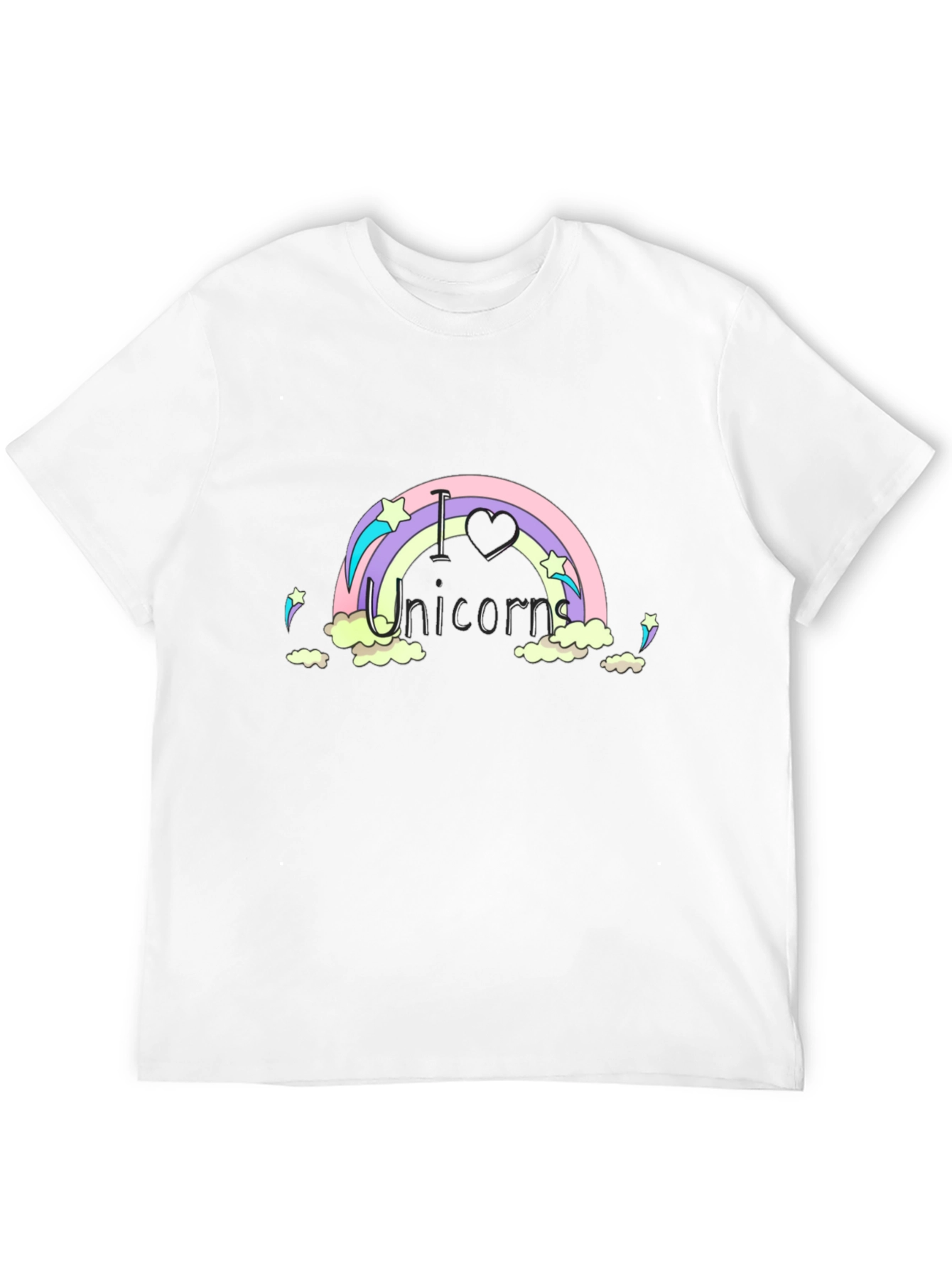 I Love Unicorns Black T-Shirt