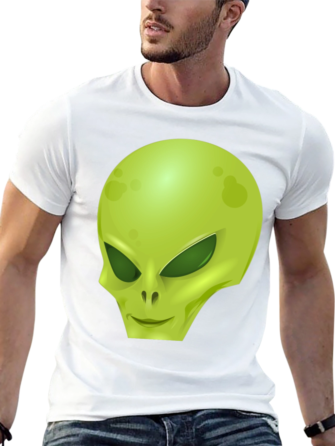 Alien Graphic Tee - Black Cotton Blend