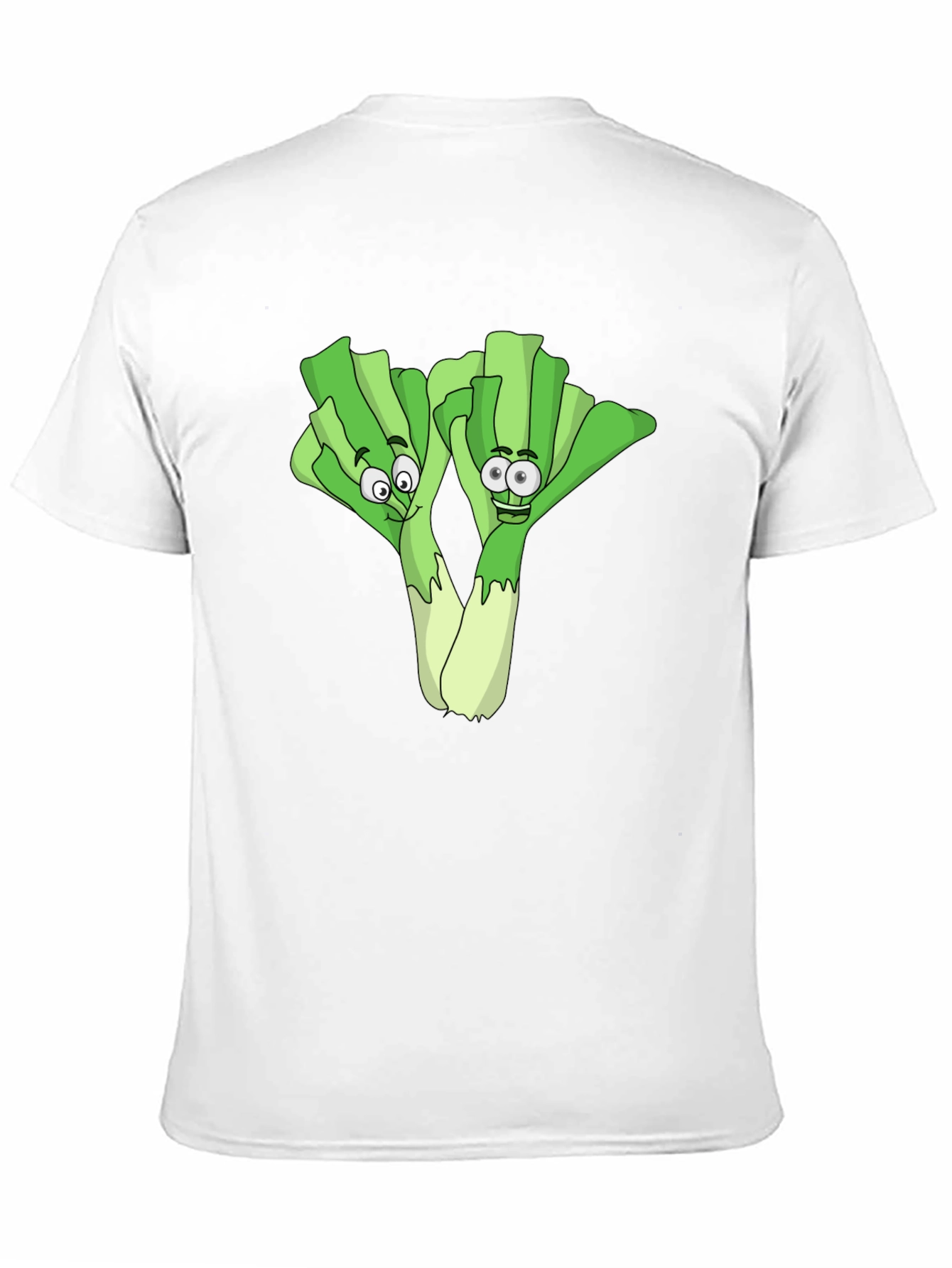 Funny Leek Cartoon Black T-Shirt