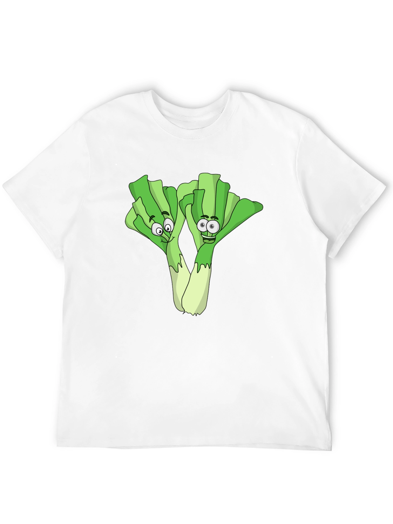 Funny Leek Cartoon Black T-Shirt