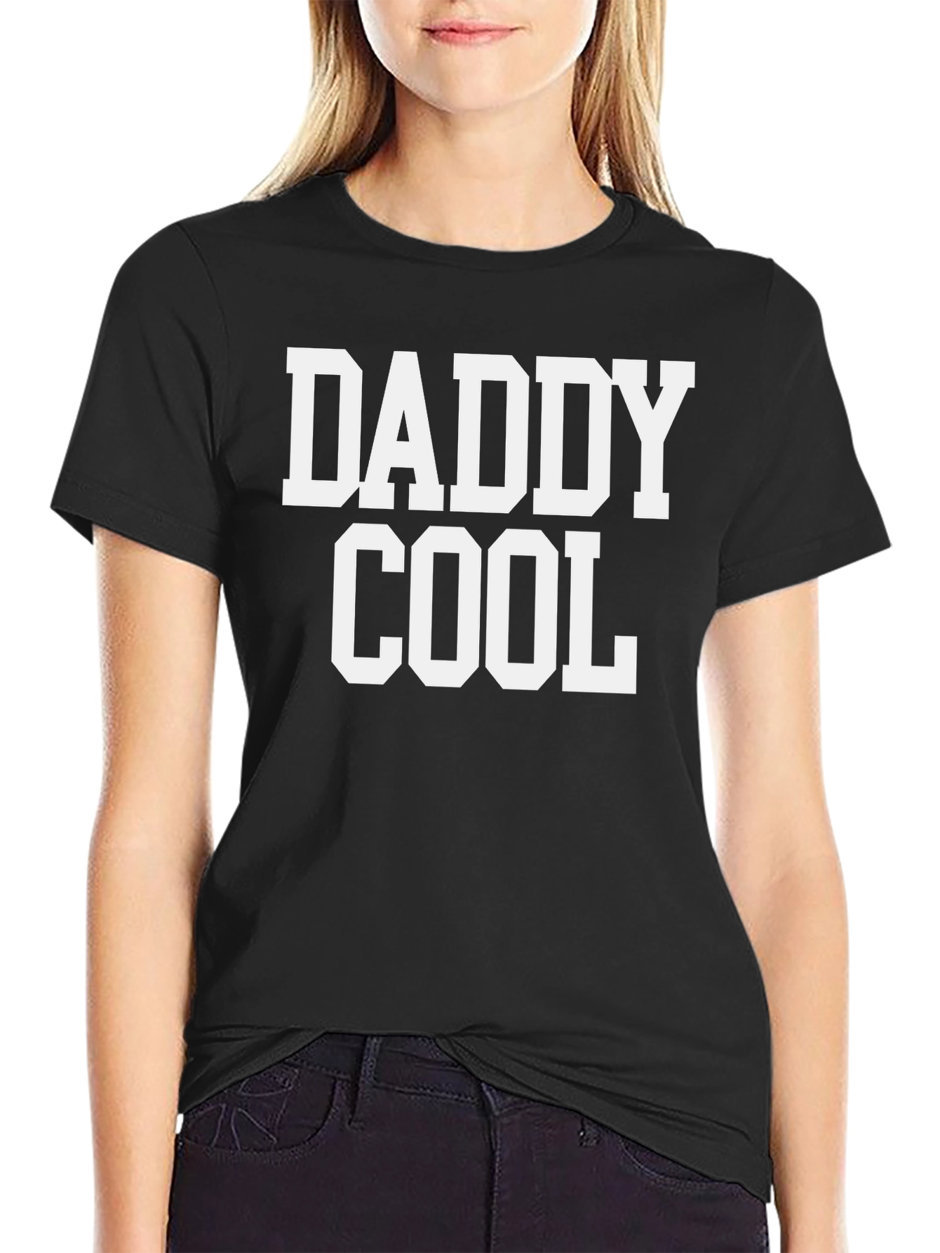 Daddy Cool Graphic Tee - Black Cotton T-Shirt