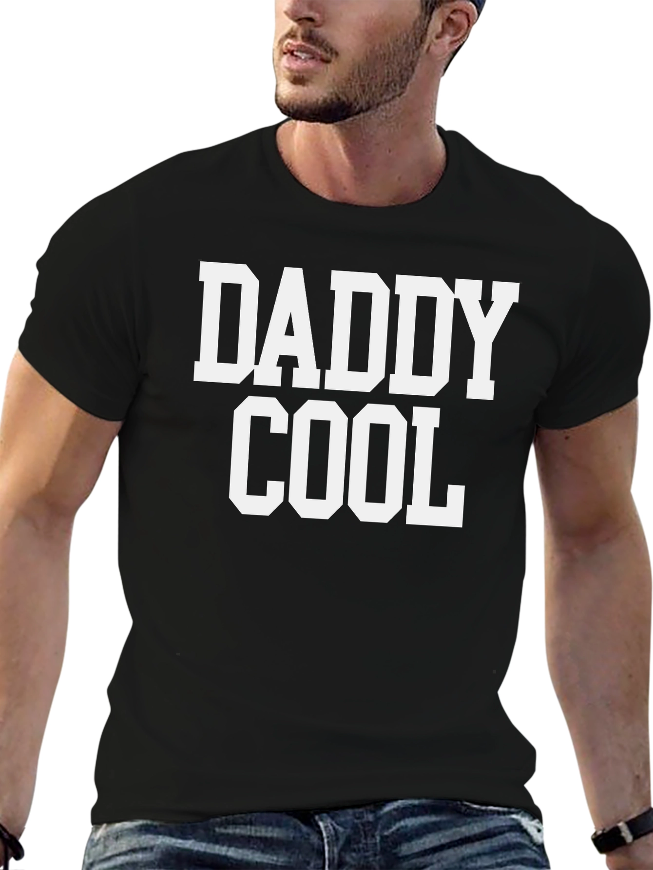 Daddy Cool Graphic Tee - Black Cotton T-Shirt