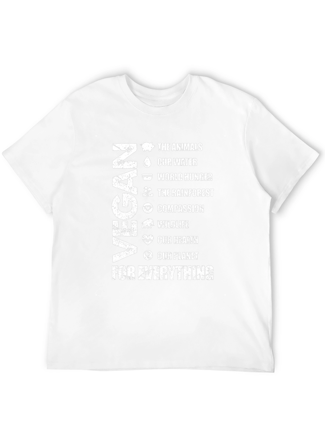 Vegan Graphic T-Shirt - Animals Water Hunger Planet