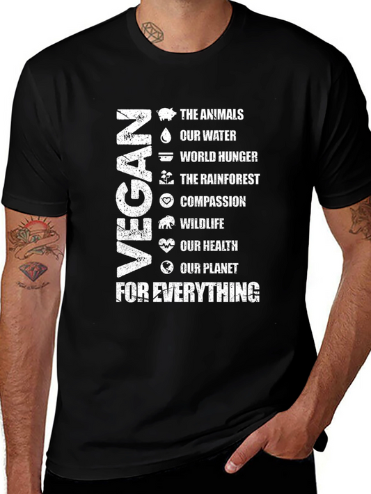 Vegan Graphic T-Shirt - Animals Water Hunger Planet