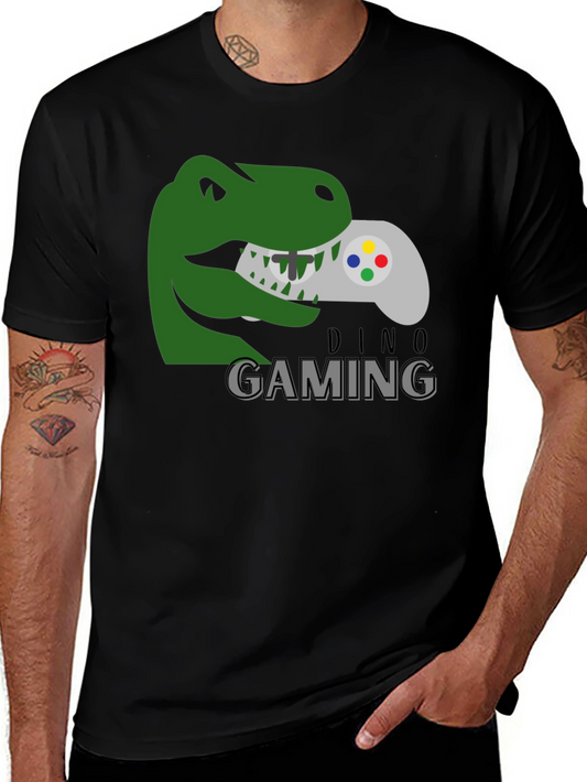 Dino Gaming T-Shirt - Gamer Dinosaur Controller Tee