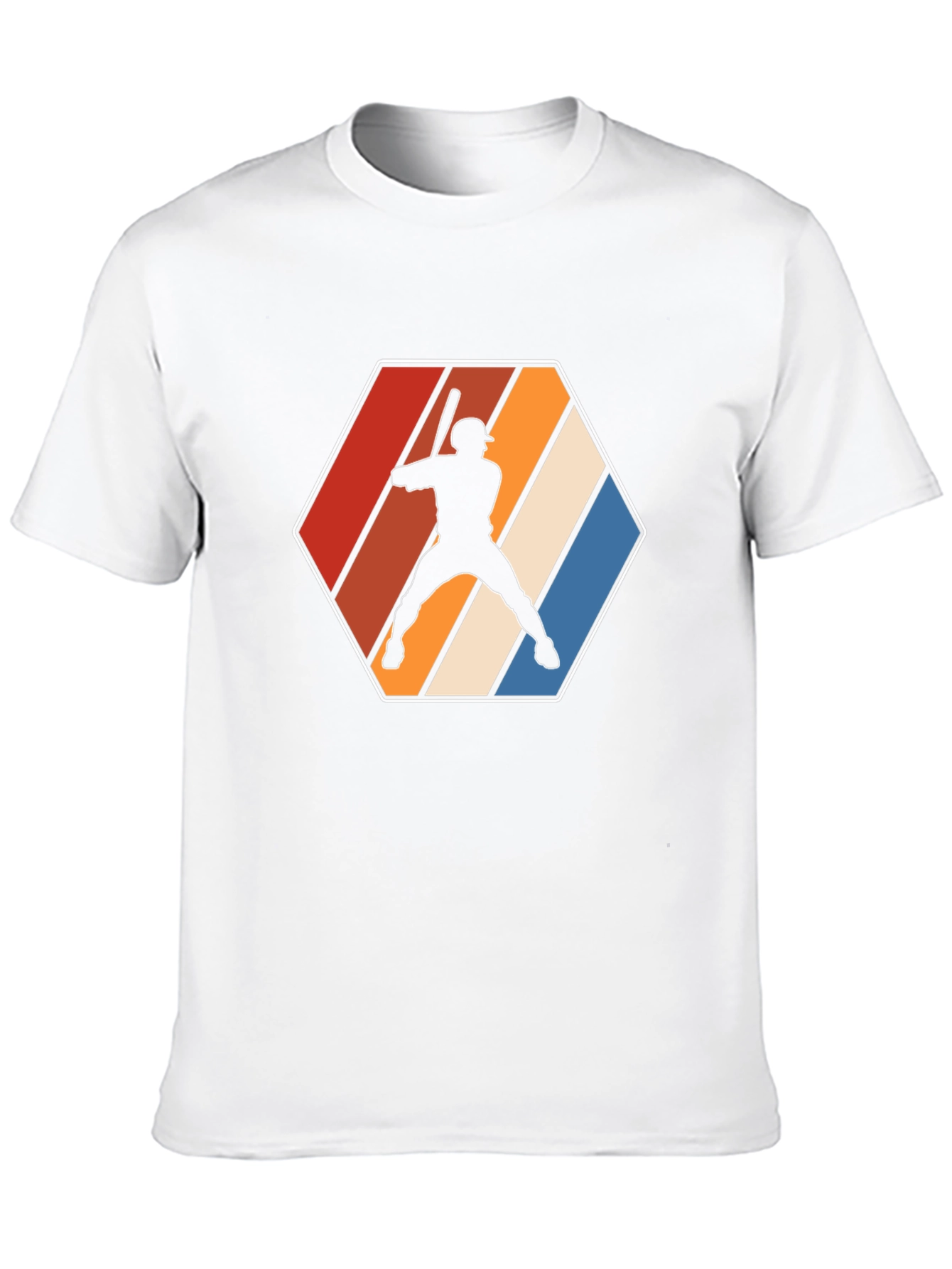 Retro Baseball Player Graphic Tee - Black