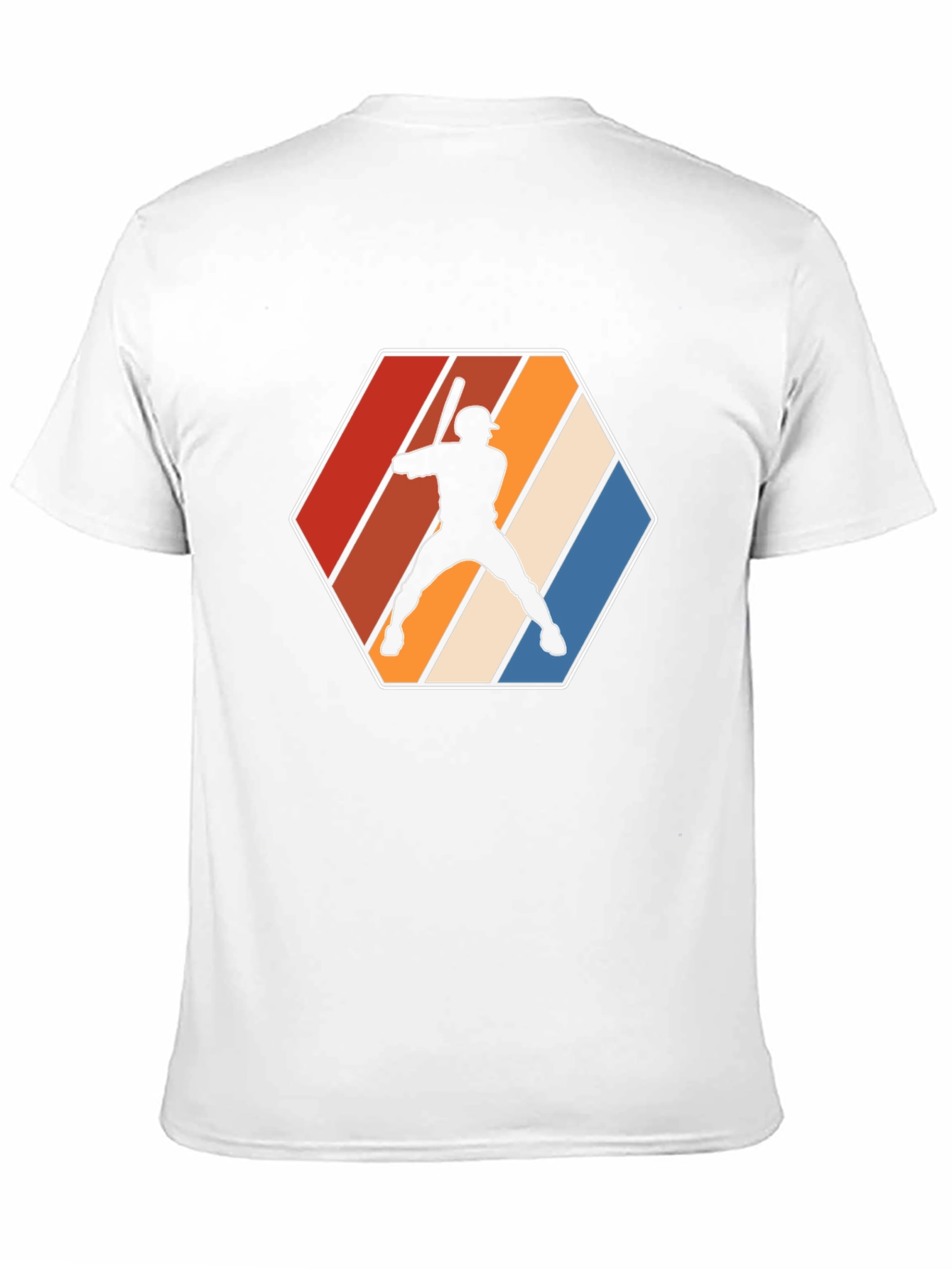 Retro Baseball Player Graphic Tee - Black