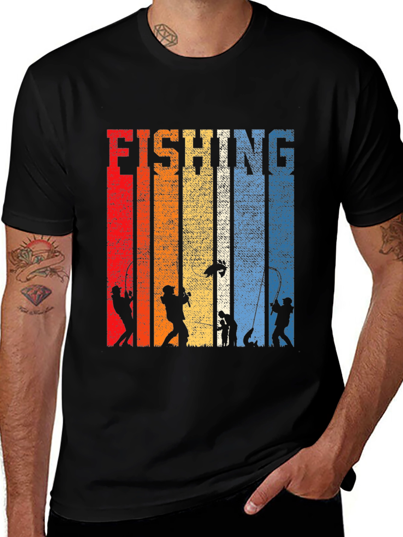 Retro Fishing Graphic T-Shirt