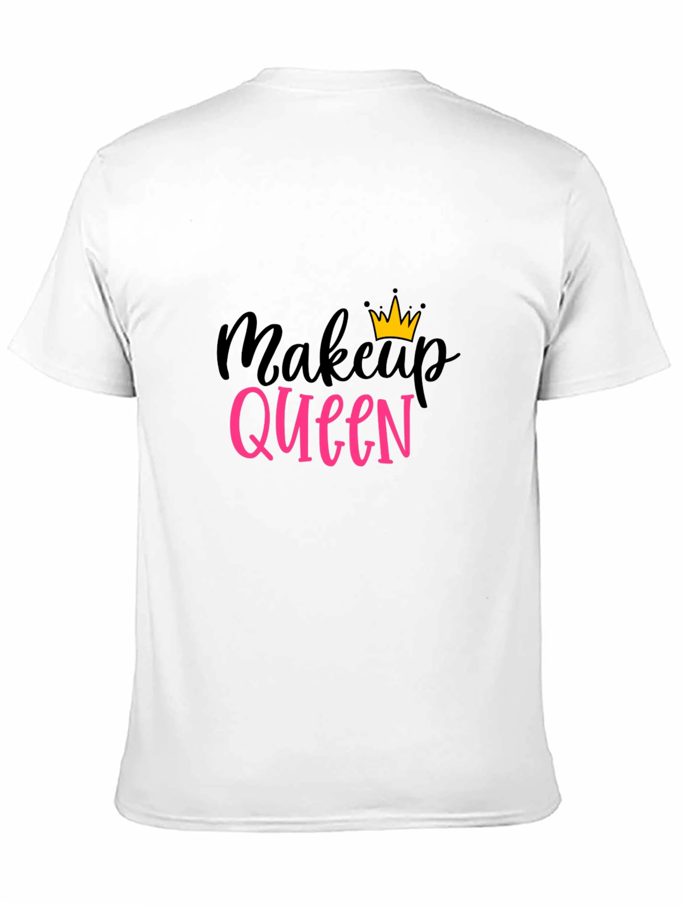 Makeup Queen T-Shirt - Black Cotton Tee with Crown