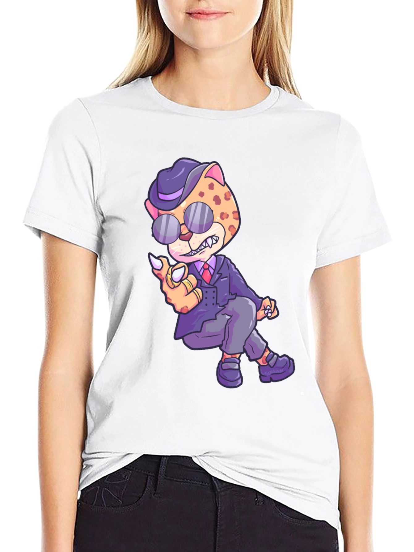 Cool Cat Graphic T-Shirt - Black