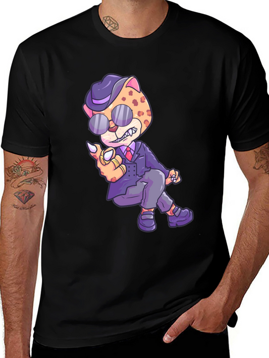 Cool Cat Graphic T-Shirt - Black