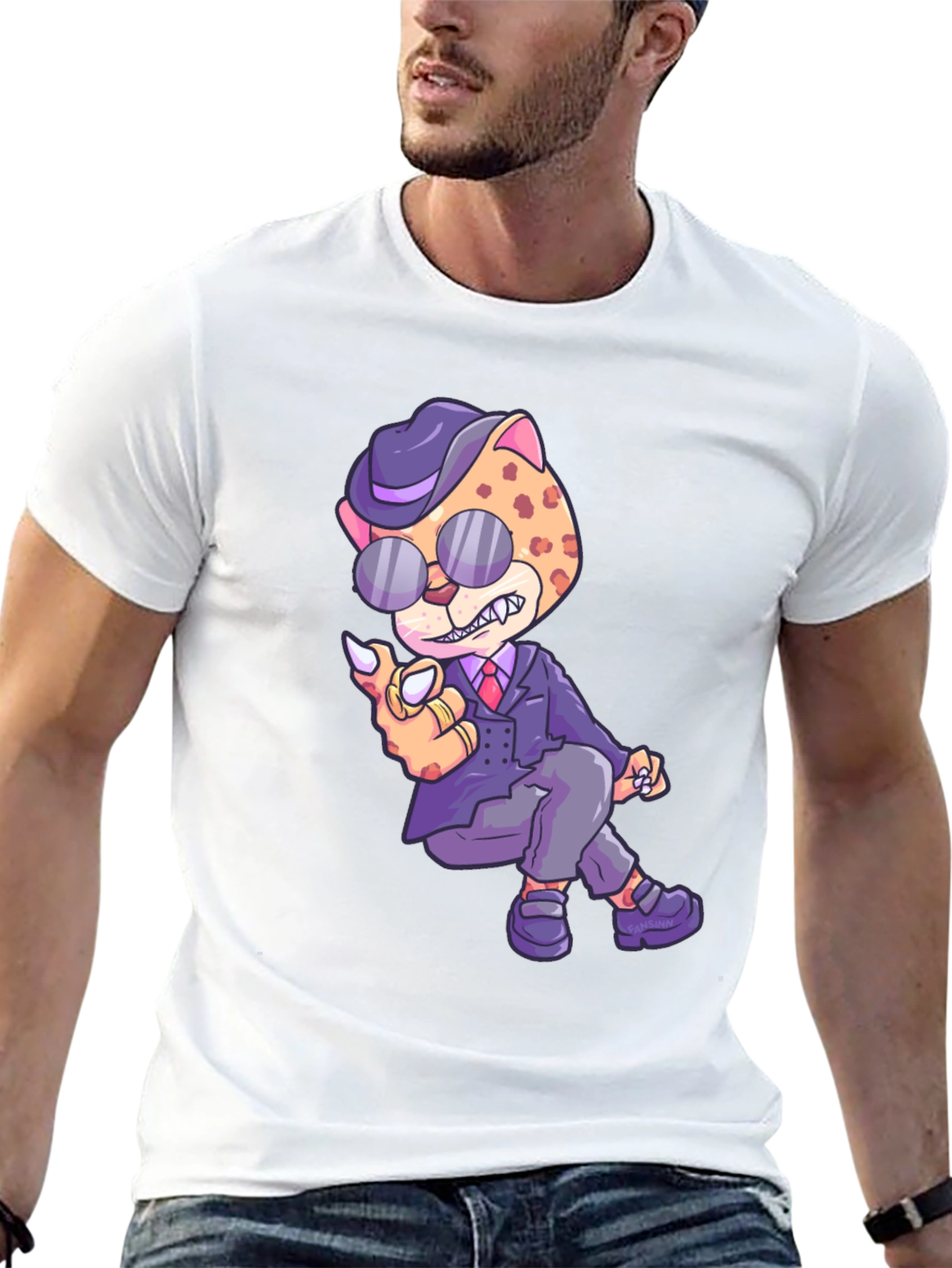 Cool Cat Graphic T-Shirt - Black