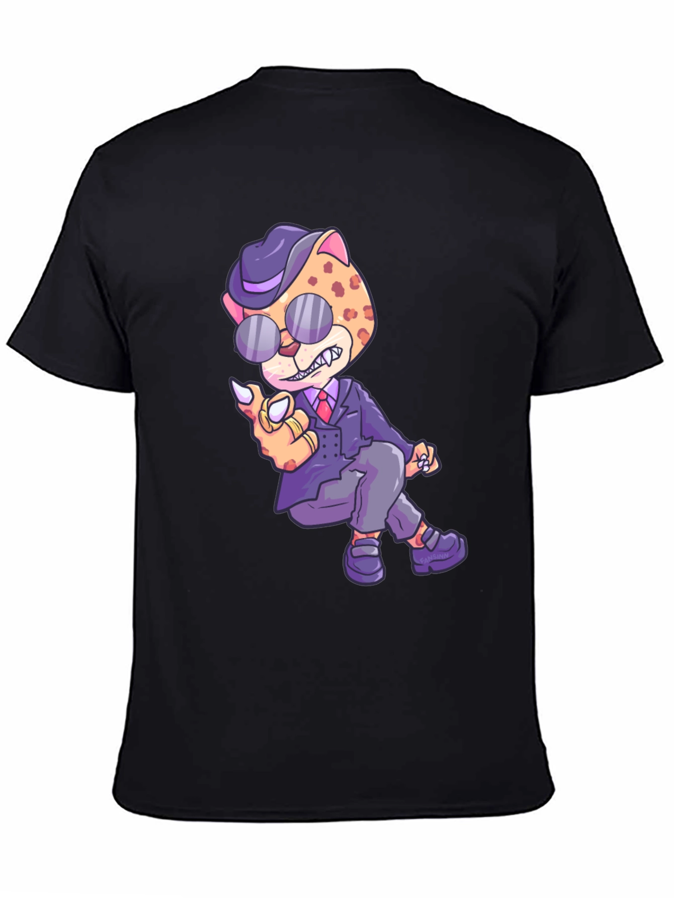 Cool Cat Graphic T-Shirt - Black