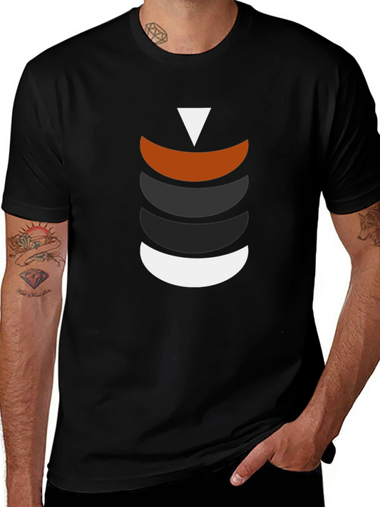 Modern Geometric Crescent Stack T-Shirt
