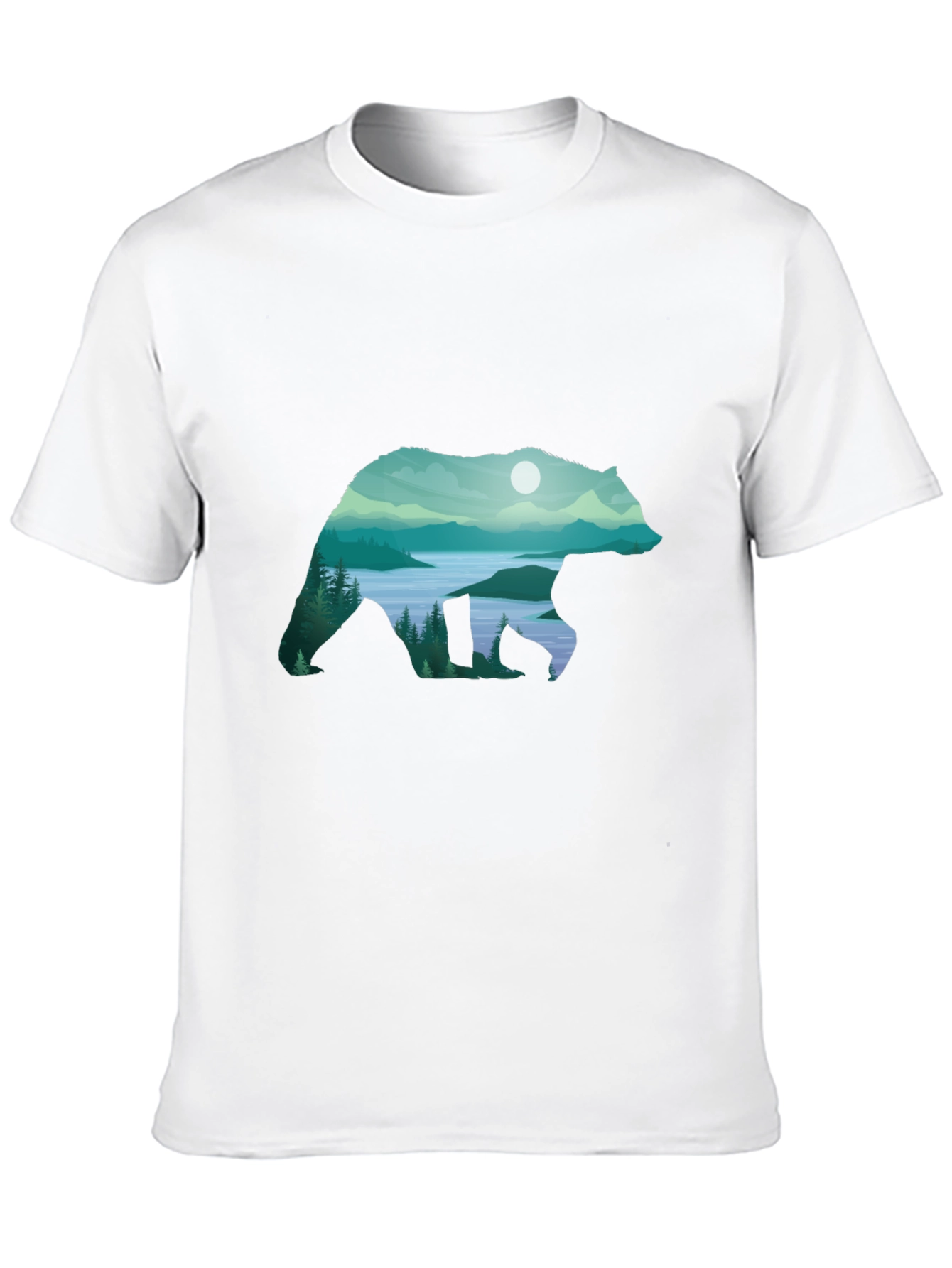 Bear Silhouette Landscape Graphic Tee