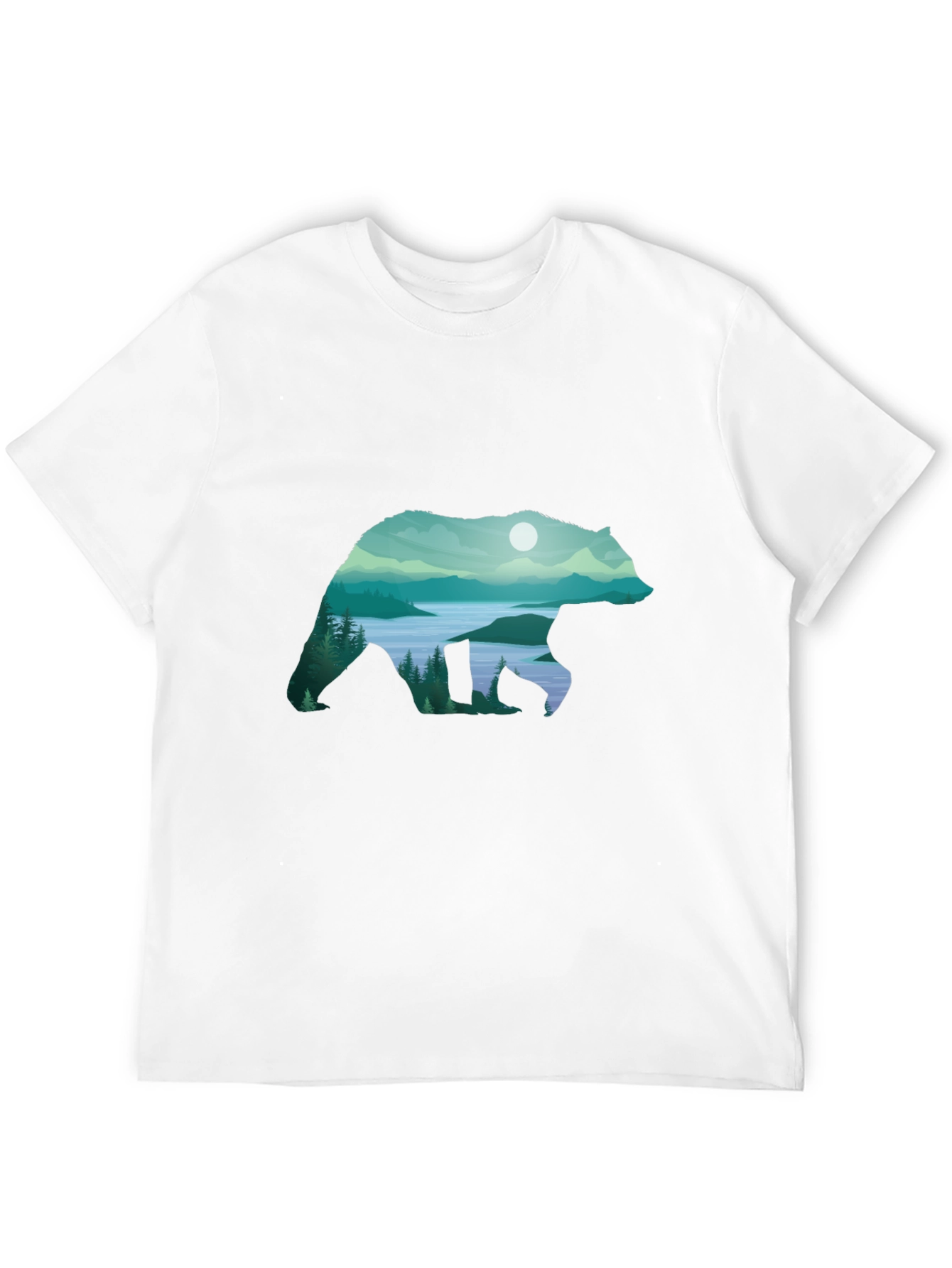Bear Silhouette Landscape Graphic Tee