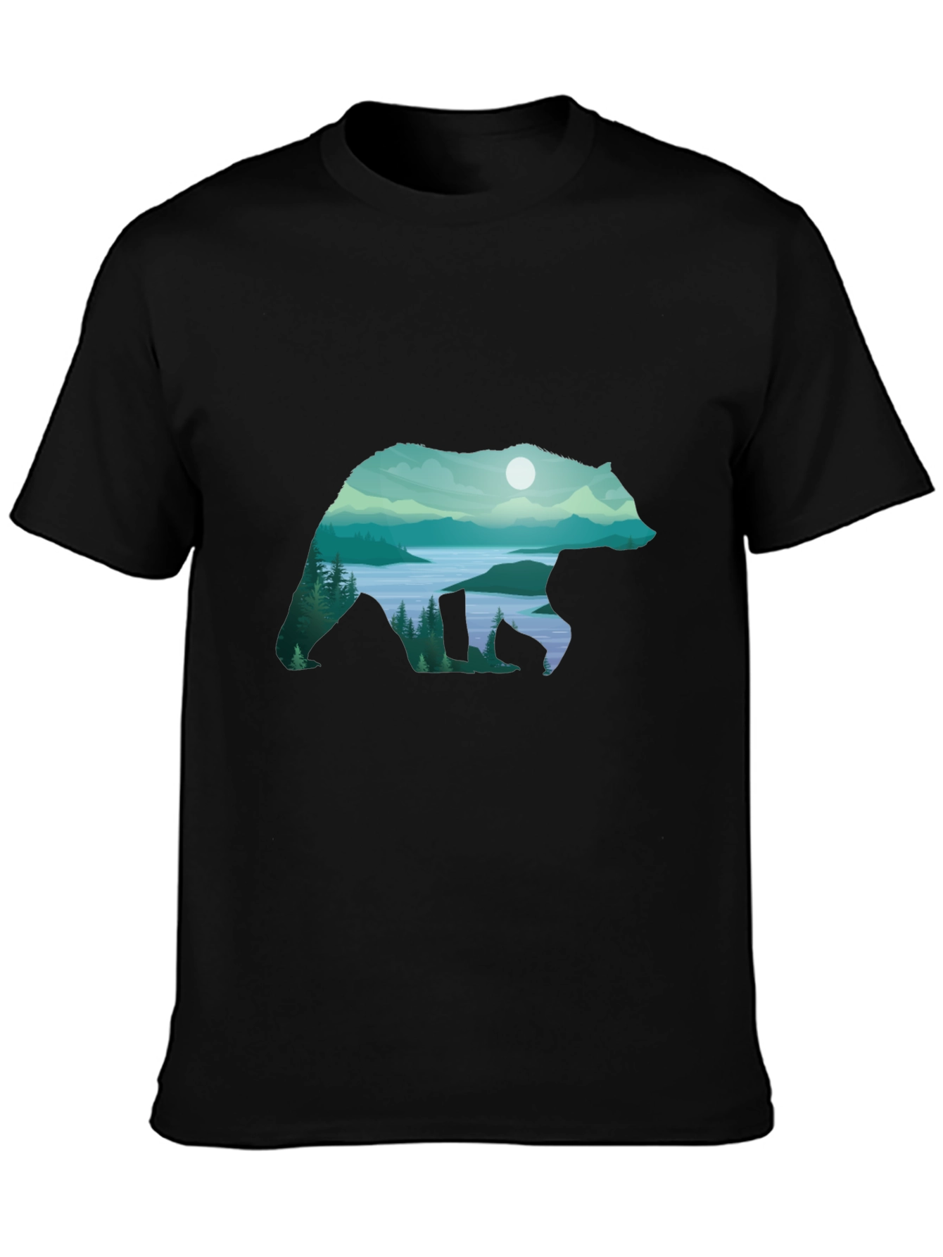 Bear Silhouette Landscape Graphic Tee