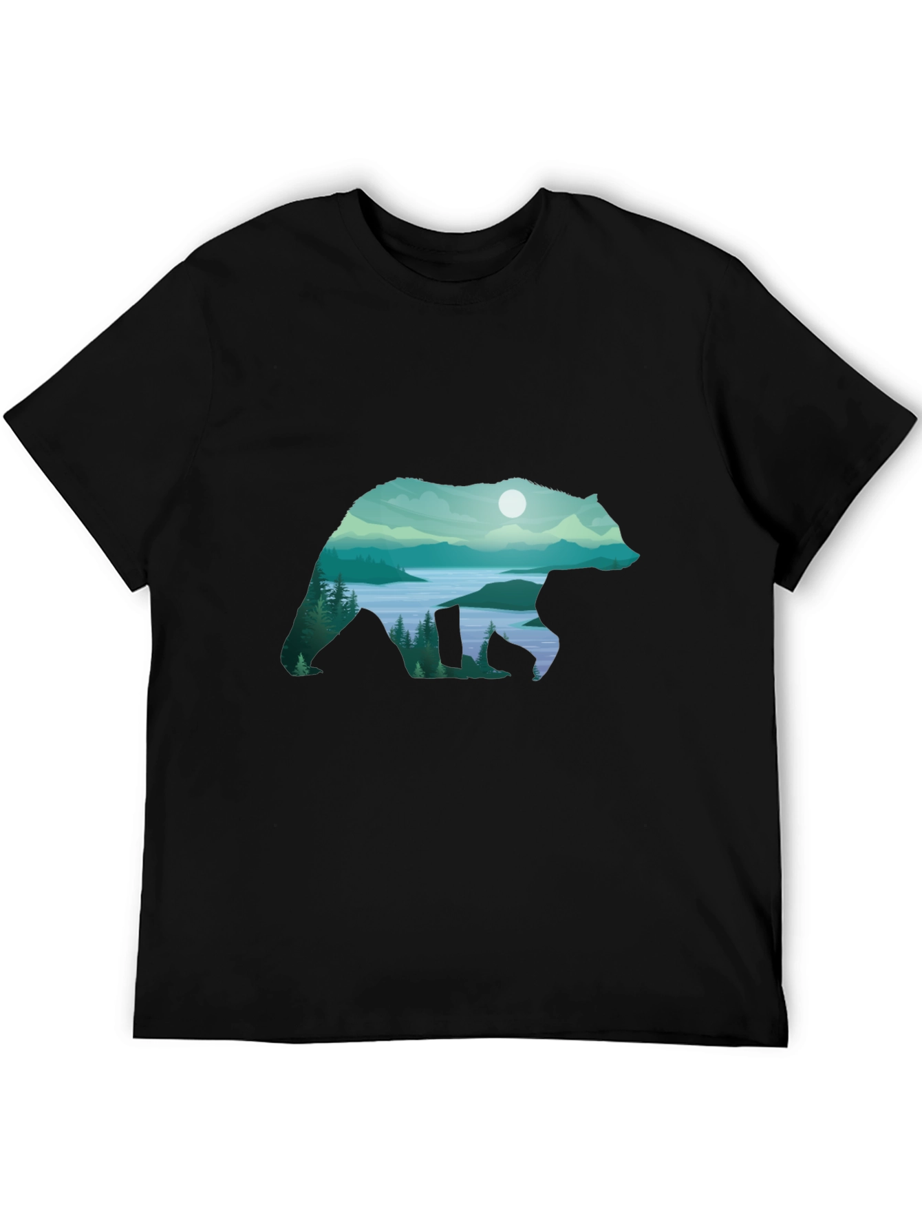 Bear Silhouette Landscape Graphic Tee