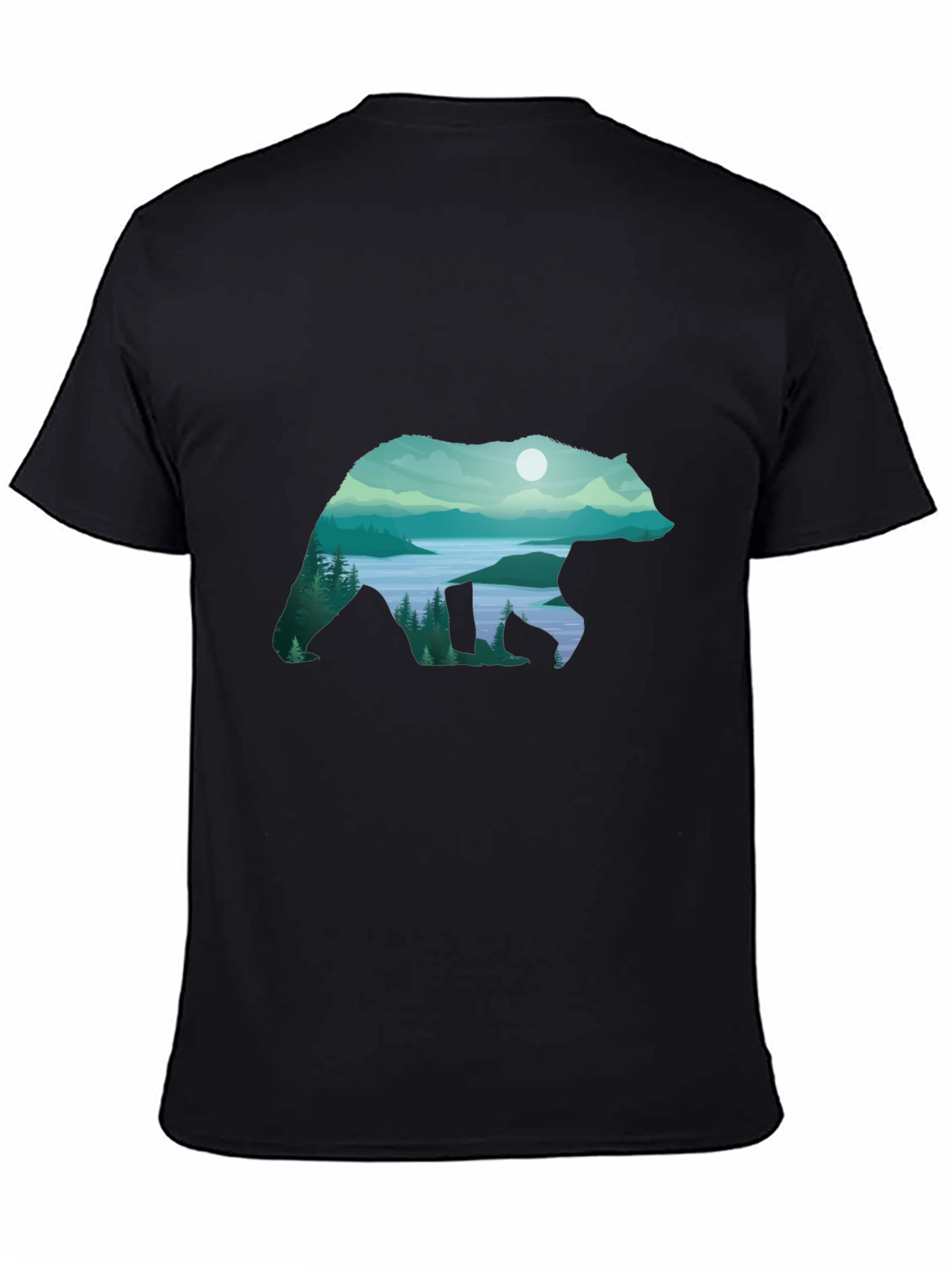 Bear Silhouette Landscape Graphic Tee