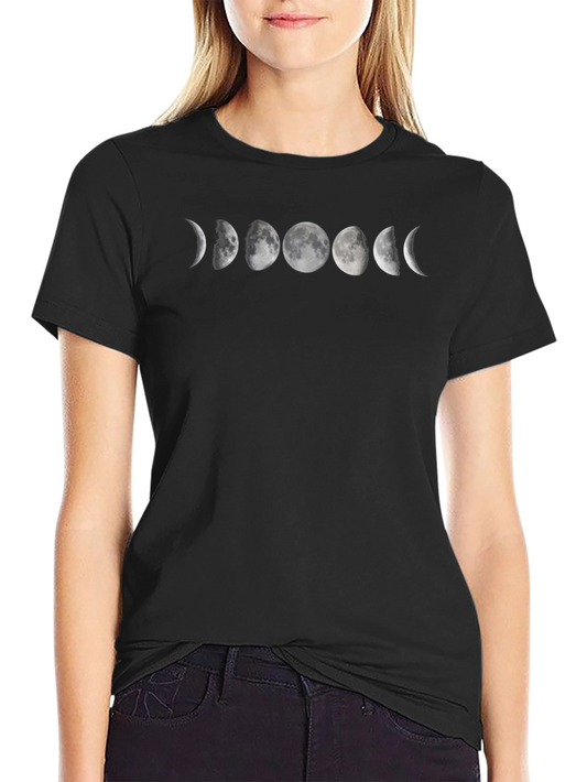 Lunar Phase T-Shirt - Black Cotton Tee