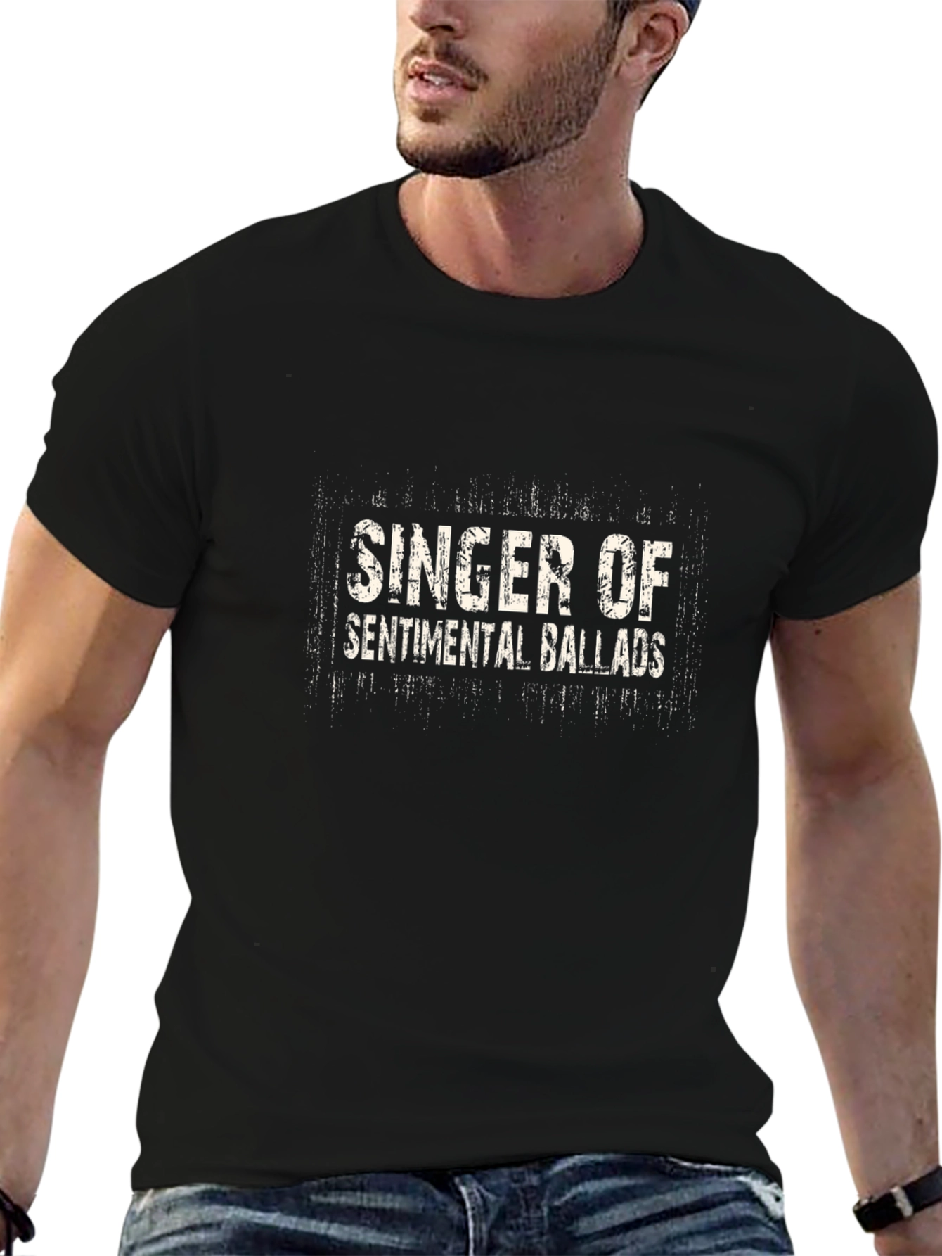 Singer of Sentimental Ballads Black Graphic T-Shirt