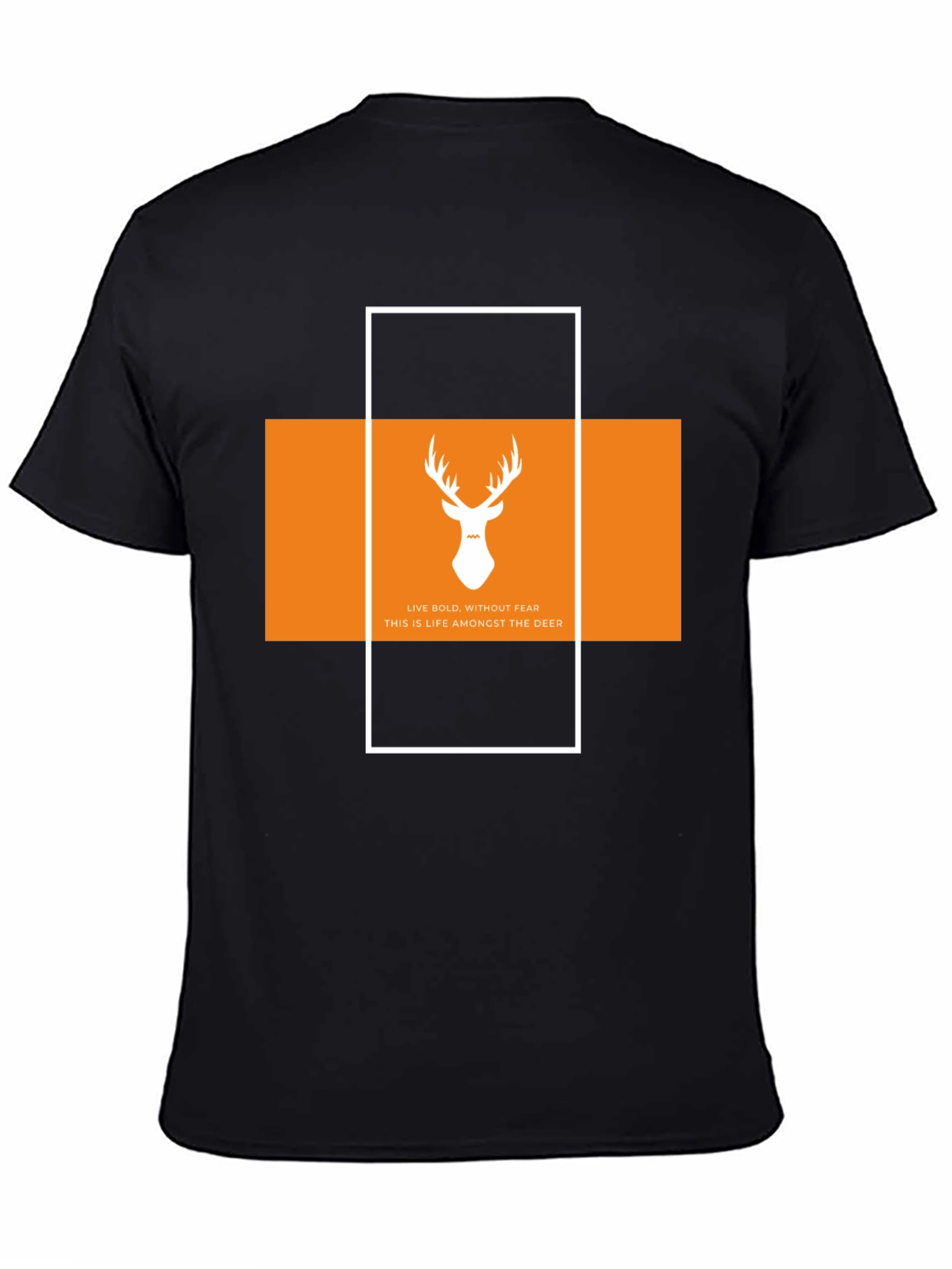 Bold Deer Graphic Tee - Stylish Black Cotton T-Shirt