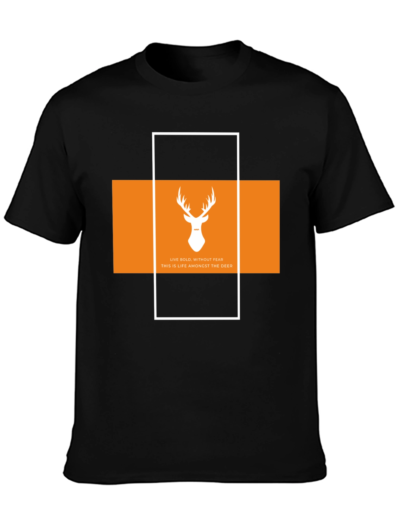 Bold Deer Graphic Tee - Stylish Black Cotton T-Shirt