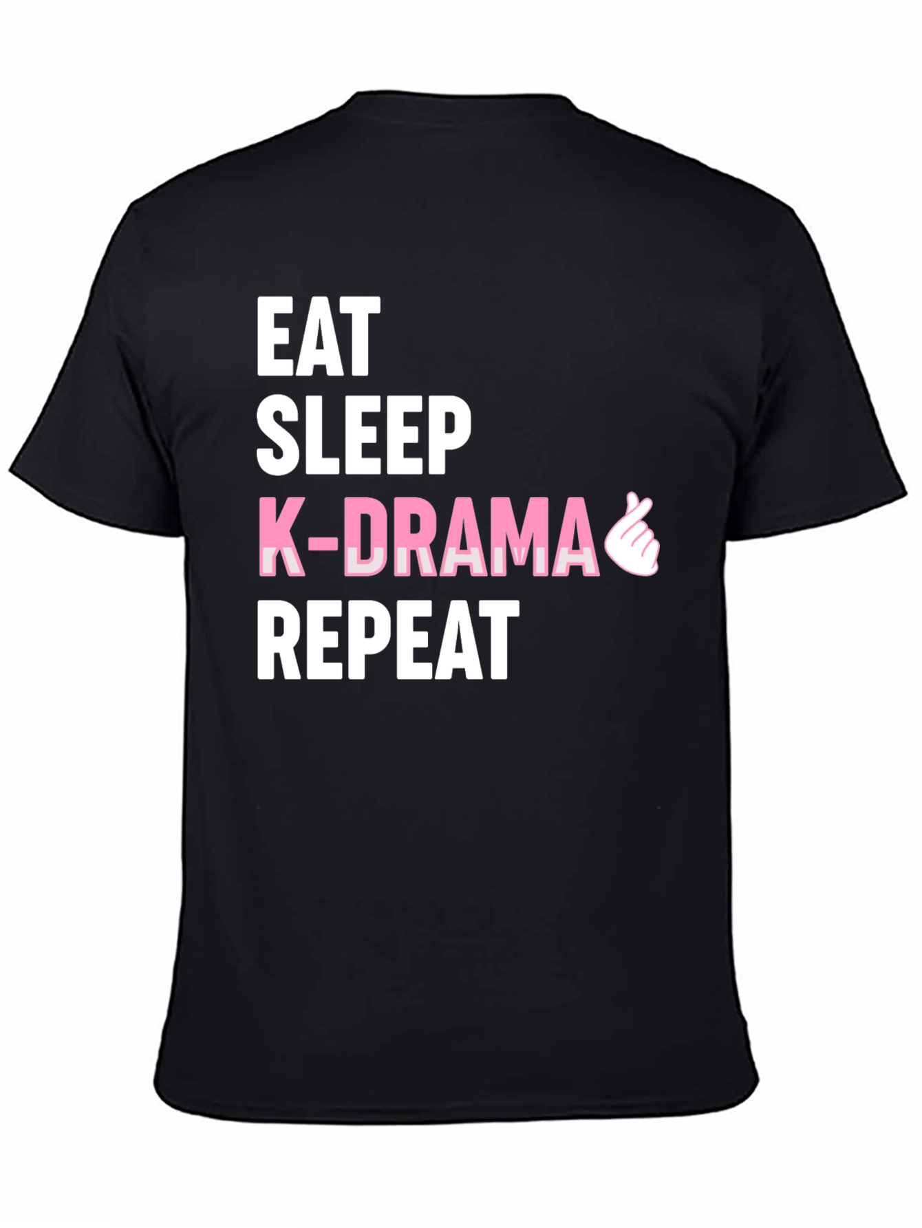 Eat Sleep K-Drama Repeat Black Tee