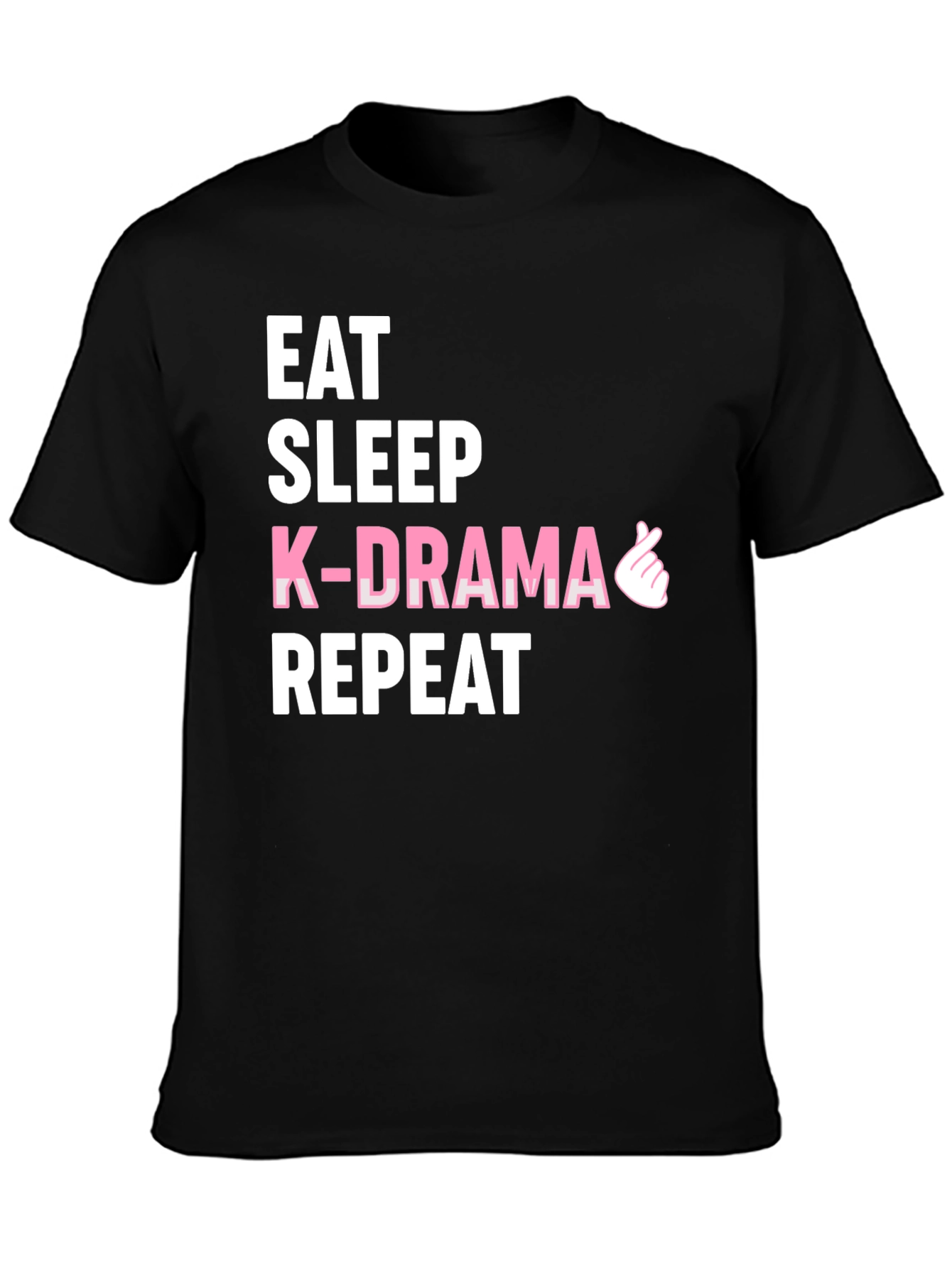 Eat Sleep K-Drama Repeat Black Tee
