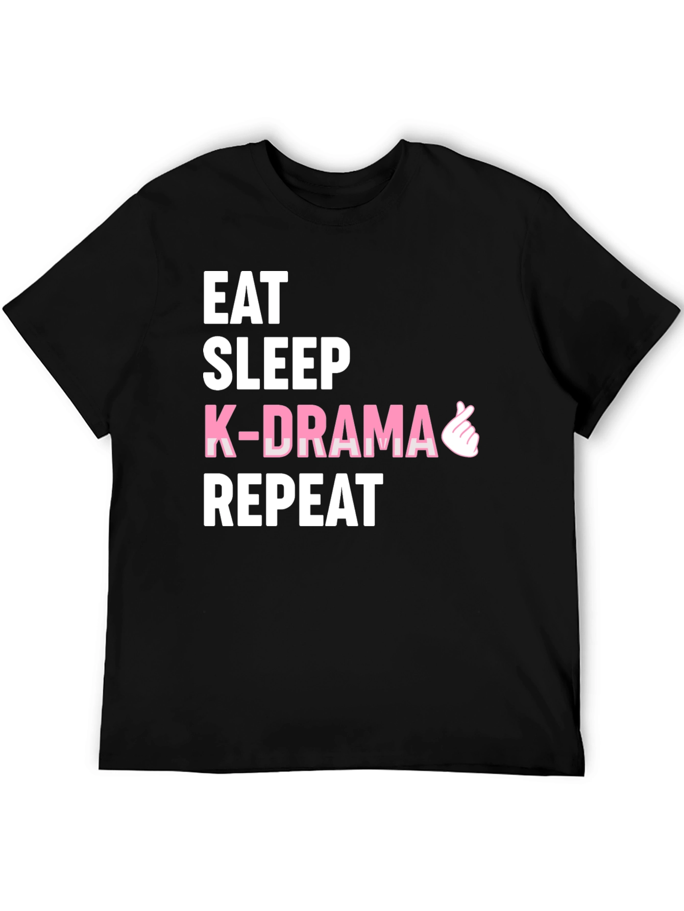 Eat Sleep K-Drama Repeat Black Tee