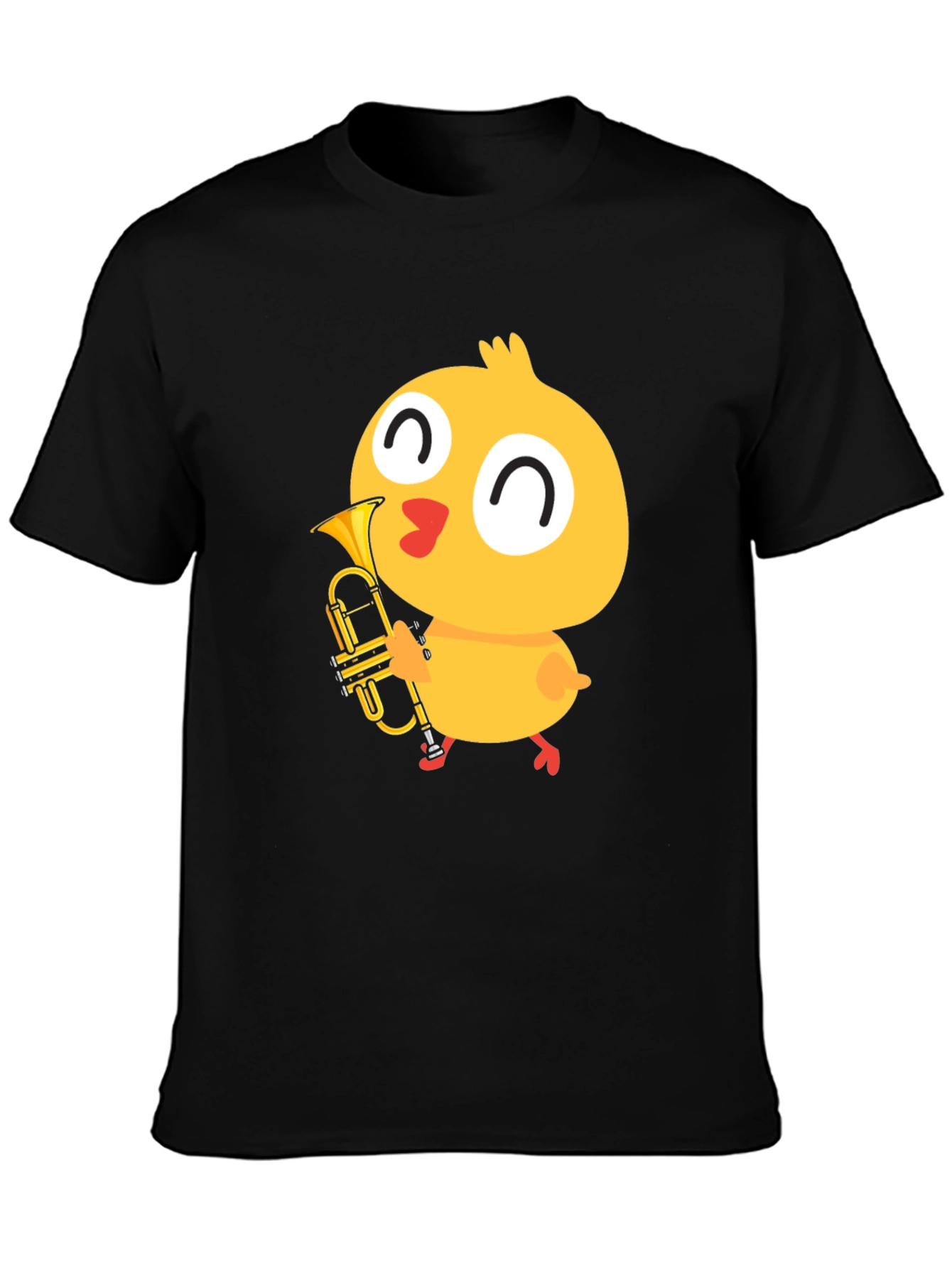 Cute Chick Trumpet Player Black T-Shirt