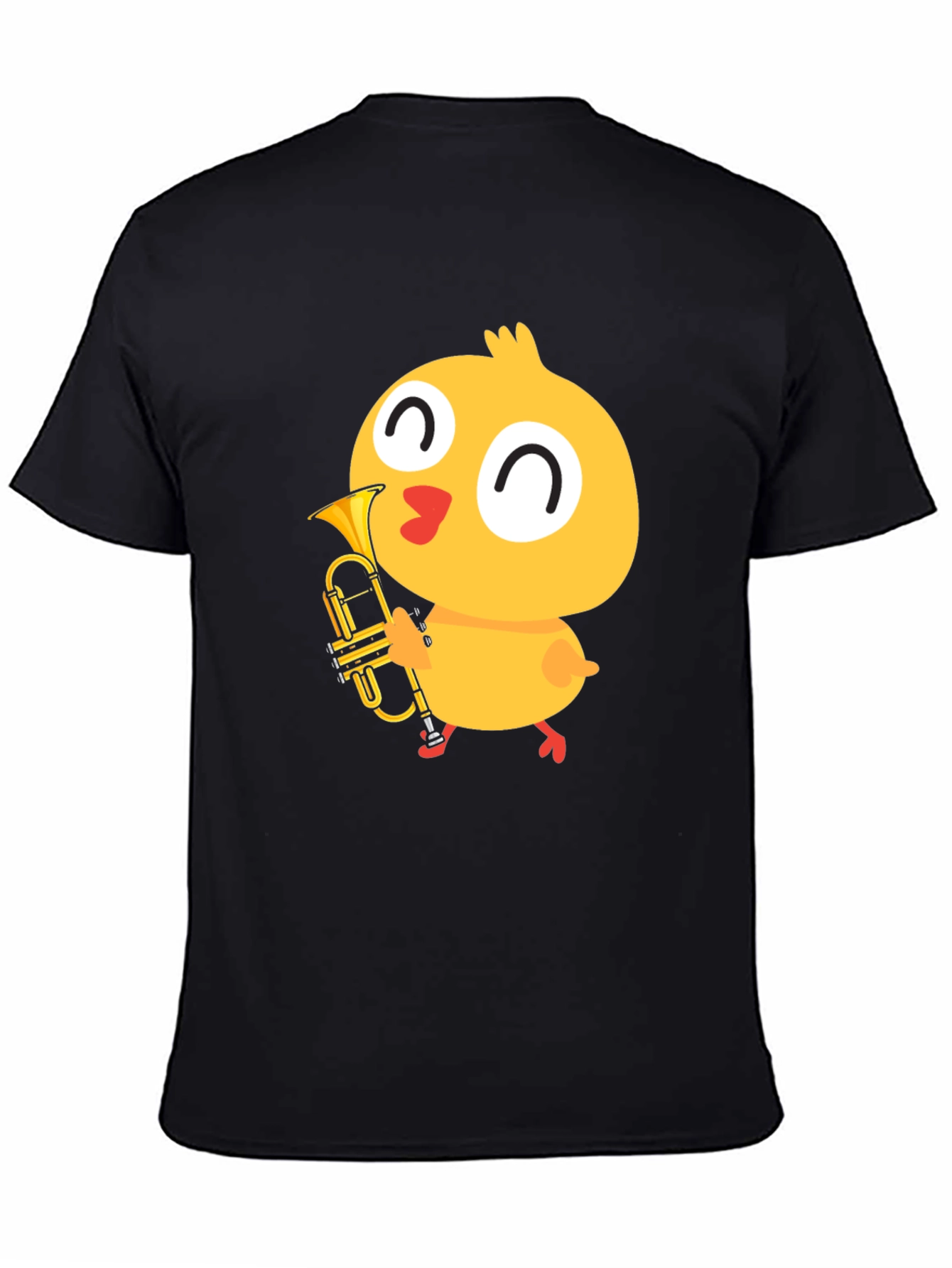 Cute Chick Trumpet Player Black T-Shirt