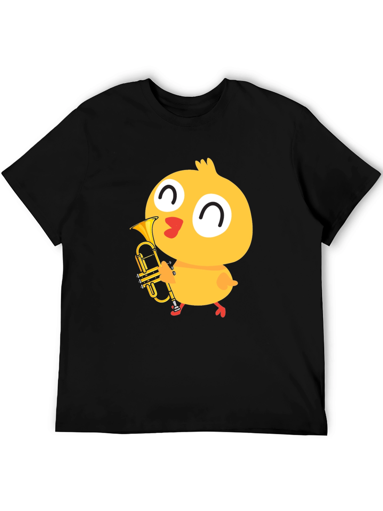 Cute Chick Trumpet Player Black T-Shirt