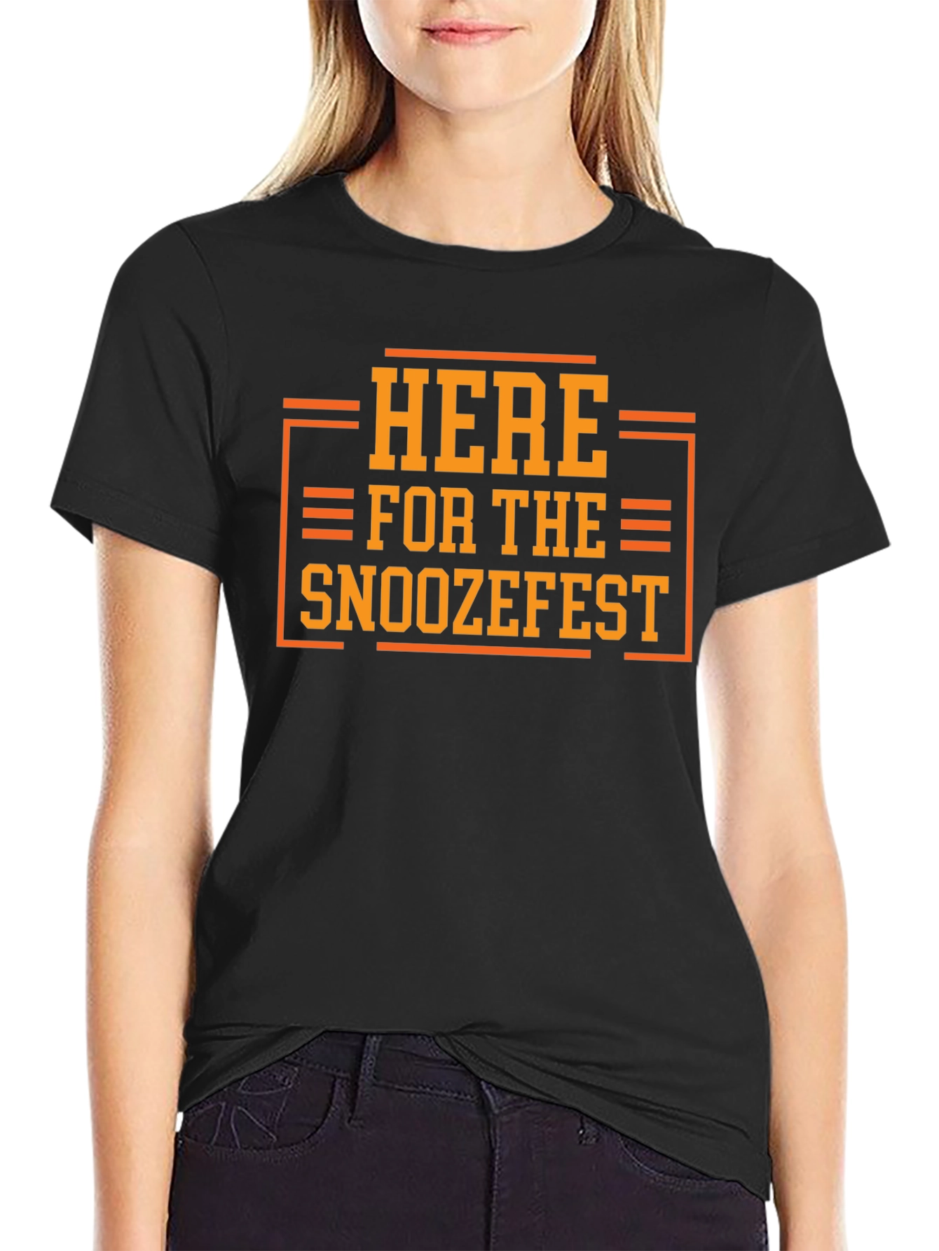 Here for the Snoozefest Graphic Tee - Black