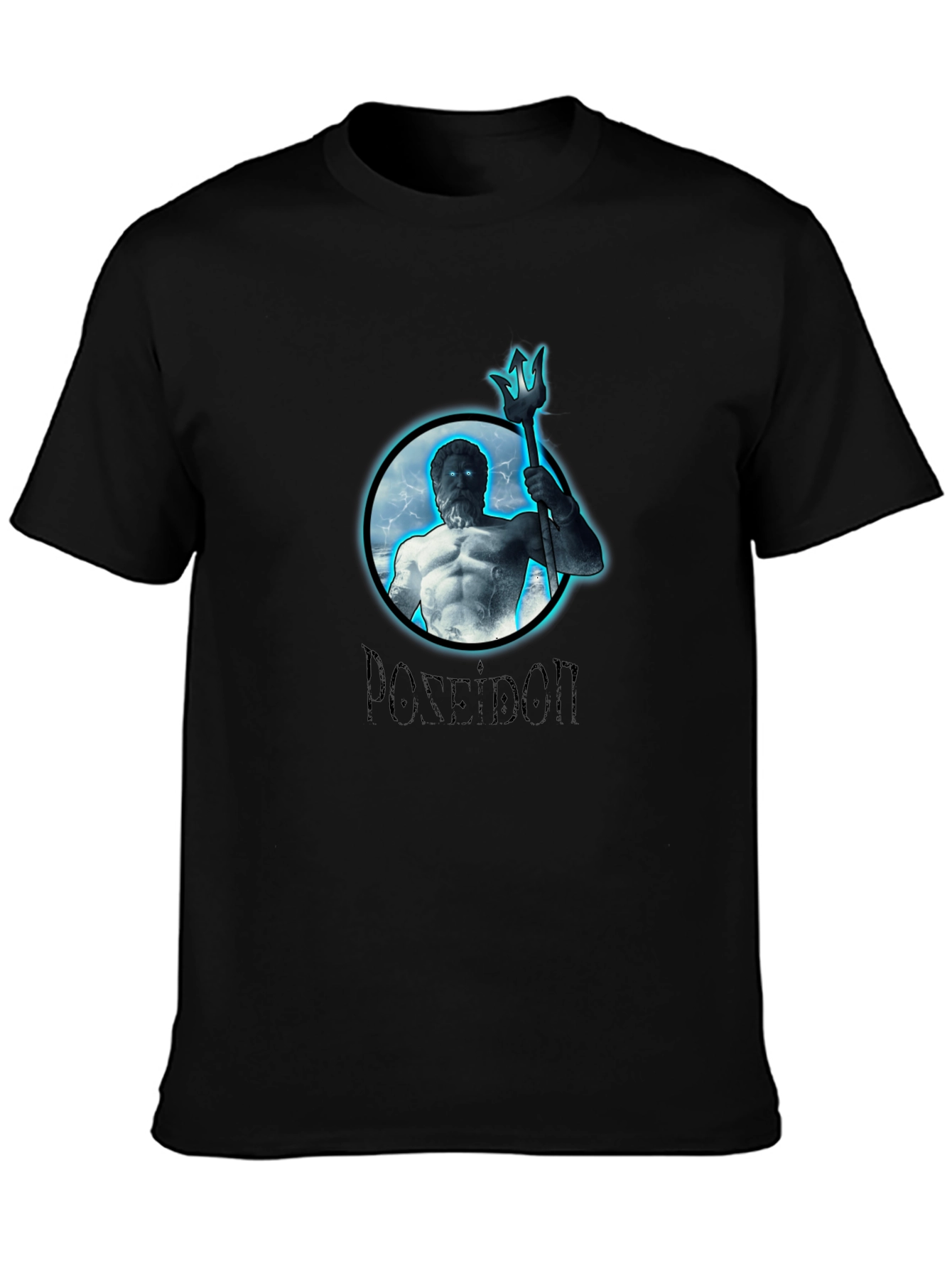 Poseidon Graphic Print Black T-Shirt