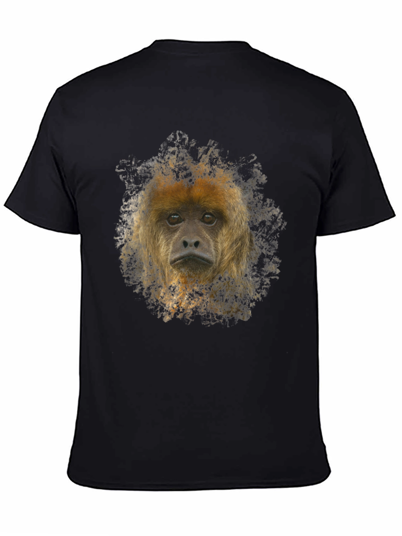 Monkey Face Graphic Black T-Shirt