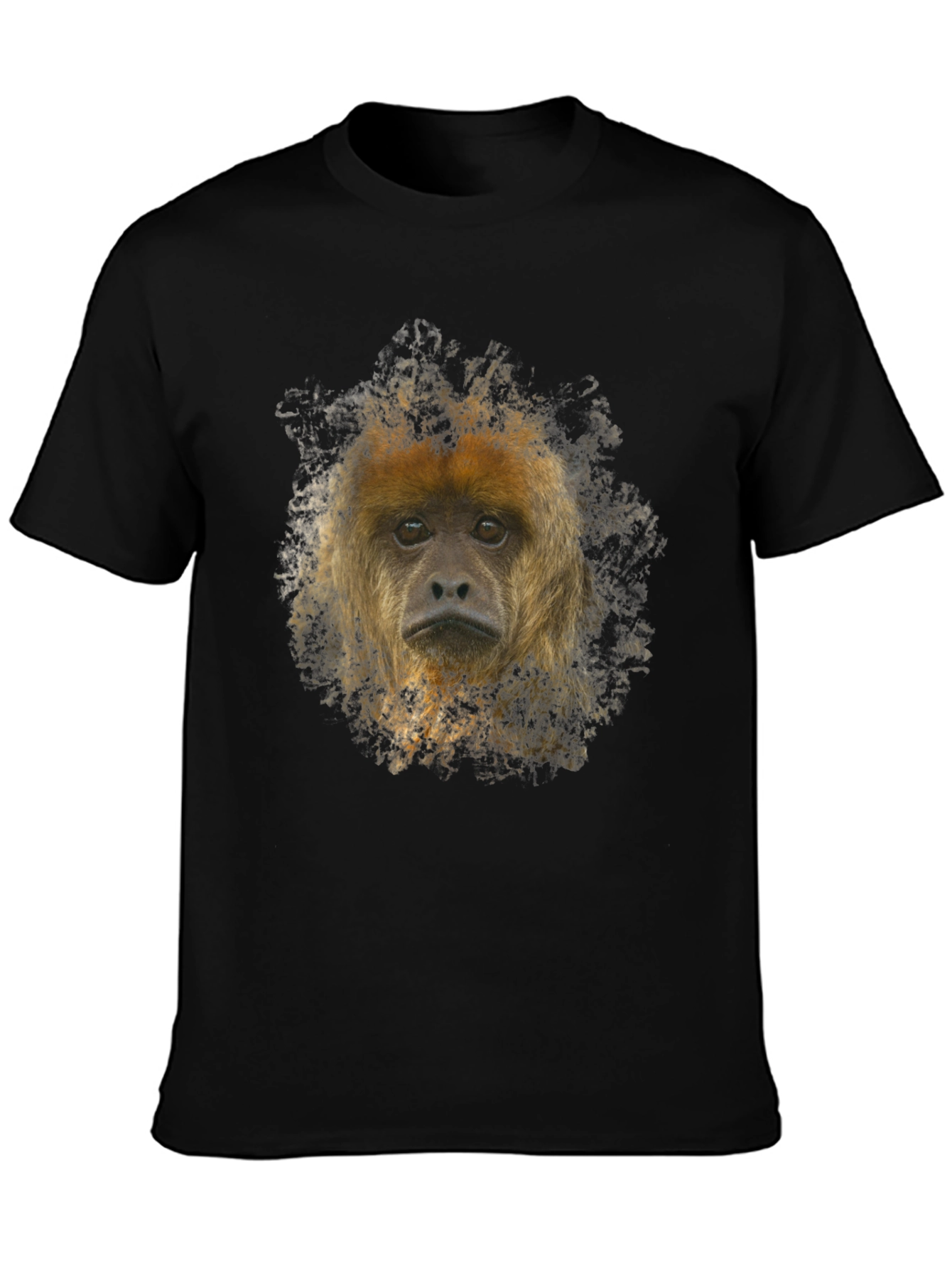 Monkey Face Graphic Black T-Shirt