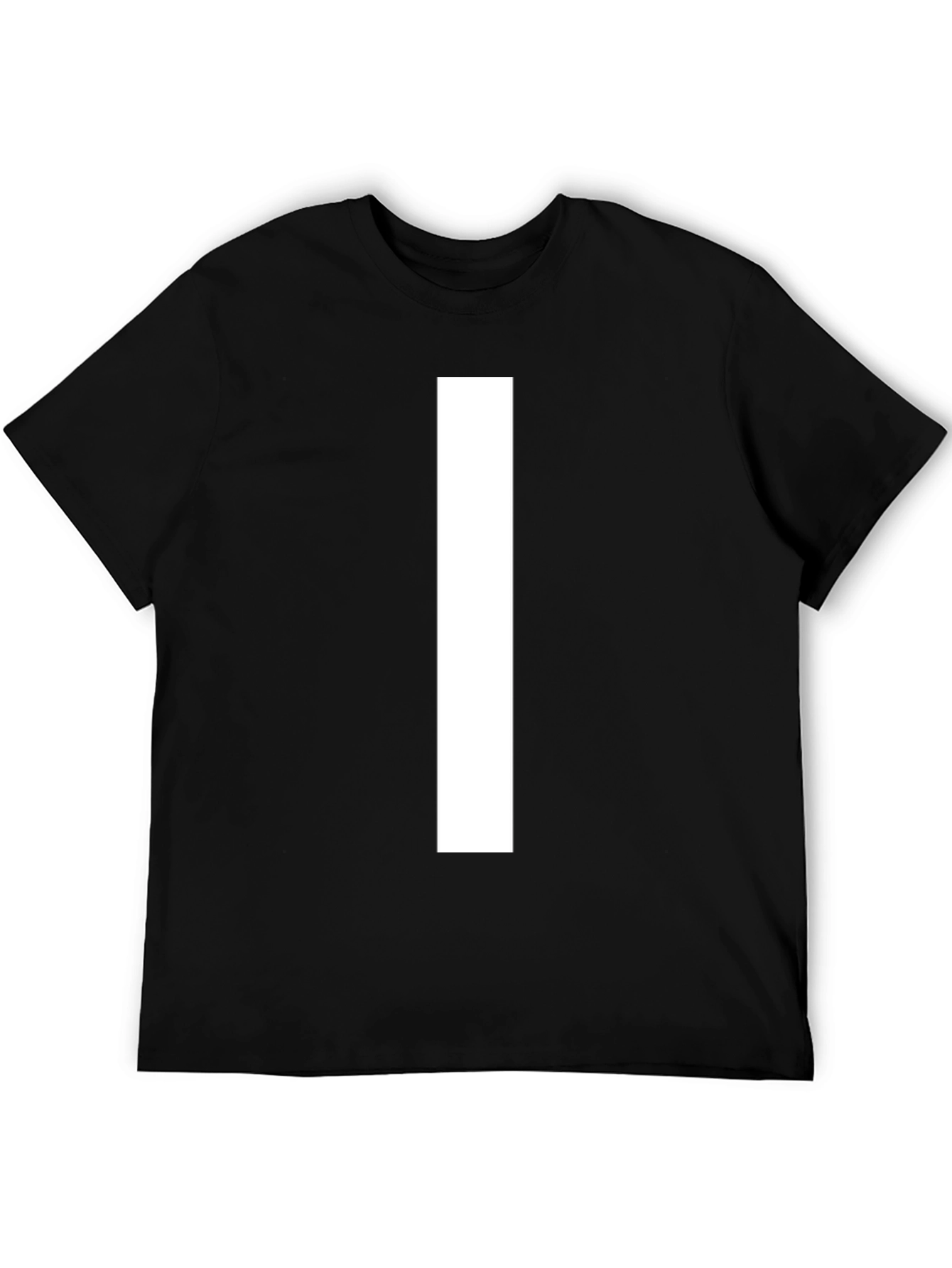 Bold White I on Black T-Shirt