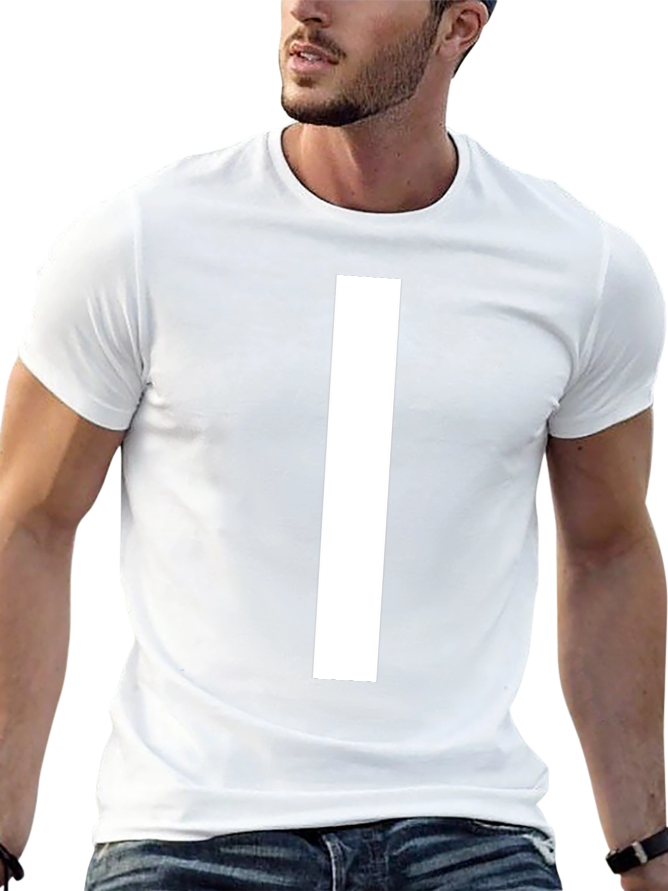 Bold White I on Black T-Shirt