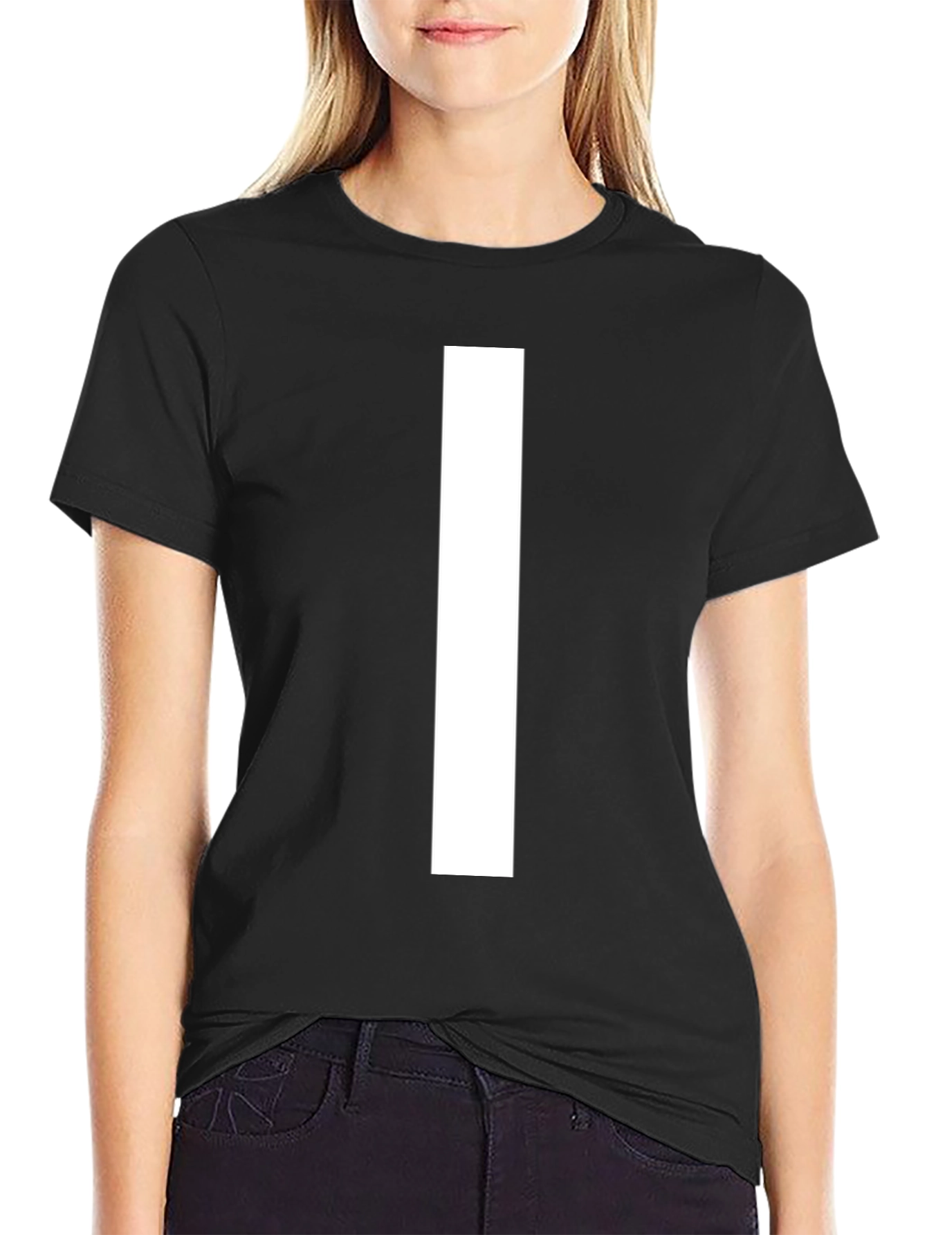 Bold White I on Black T-Shirt